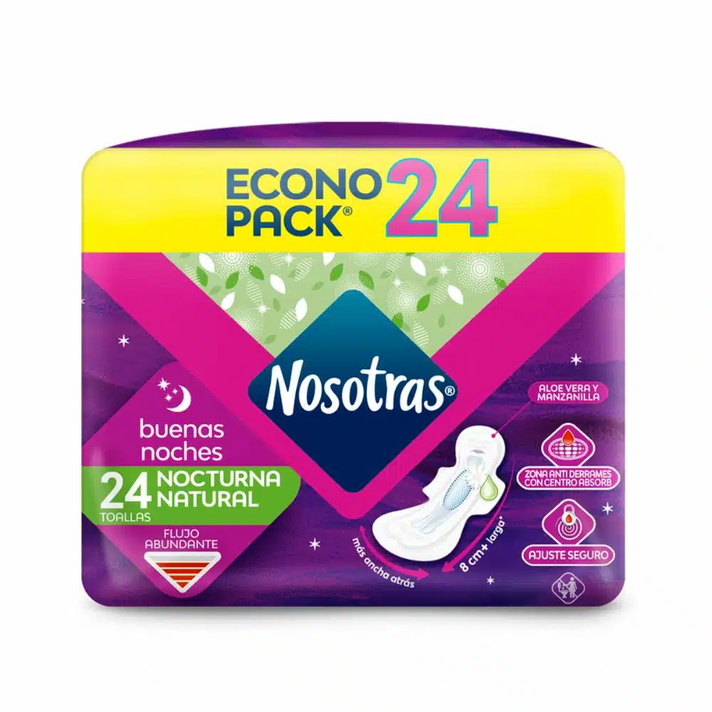 Toallas Sanitarias Buenas Noches Econopack NOSOTRAS X 24 Uds