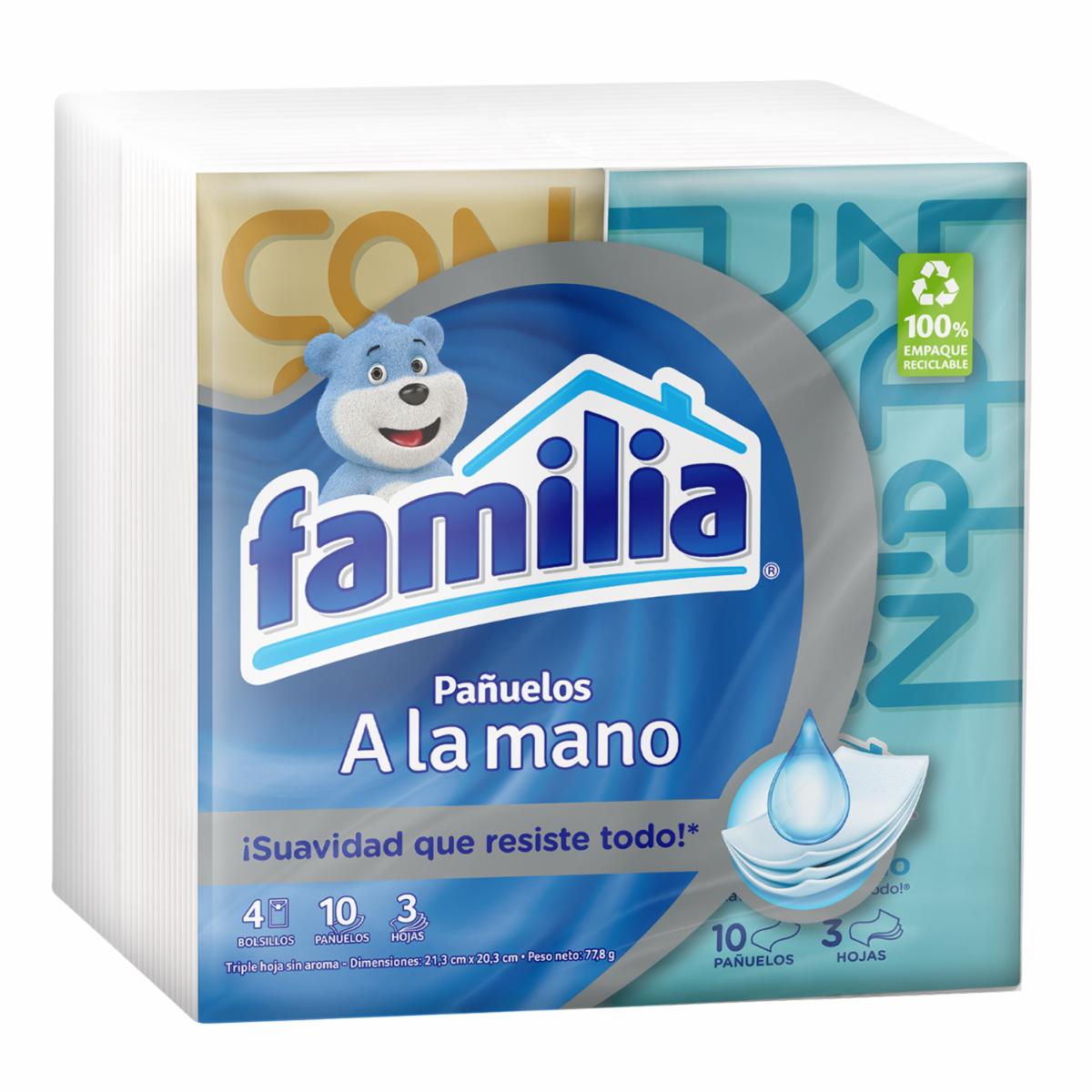 Pañuelos Faciales Cuidado Del Bolsillo Blanco FAMILIA X 4 Uds