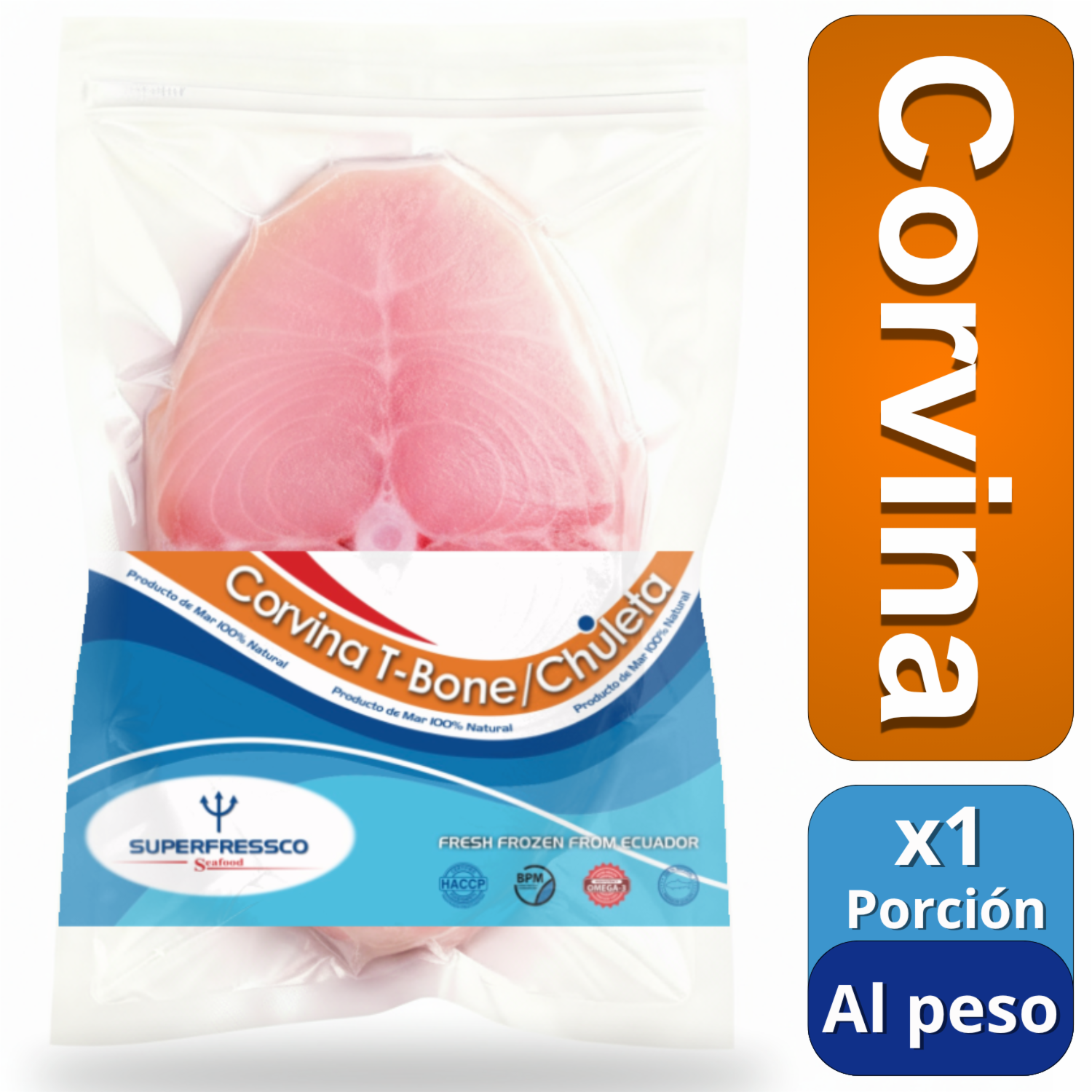 Pescado Corvina Chuleta T-Bone SUPERFRESSCO Al Peso