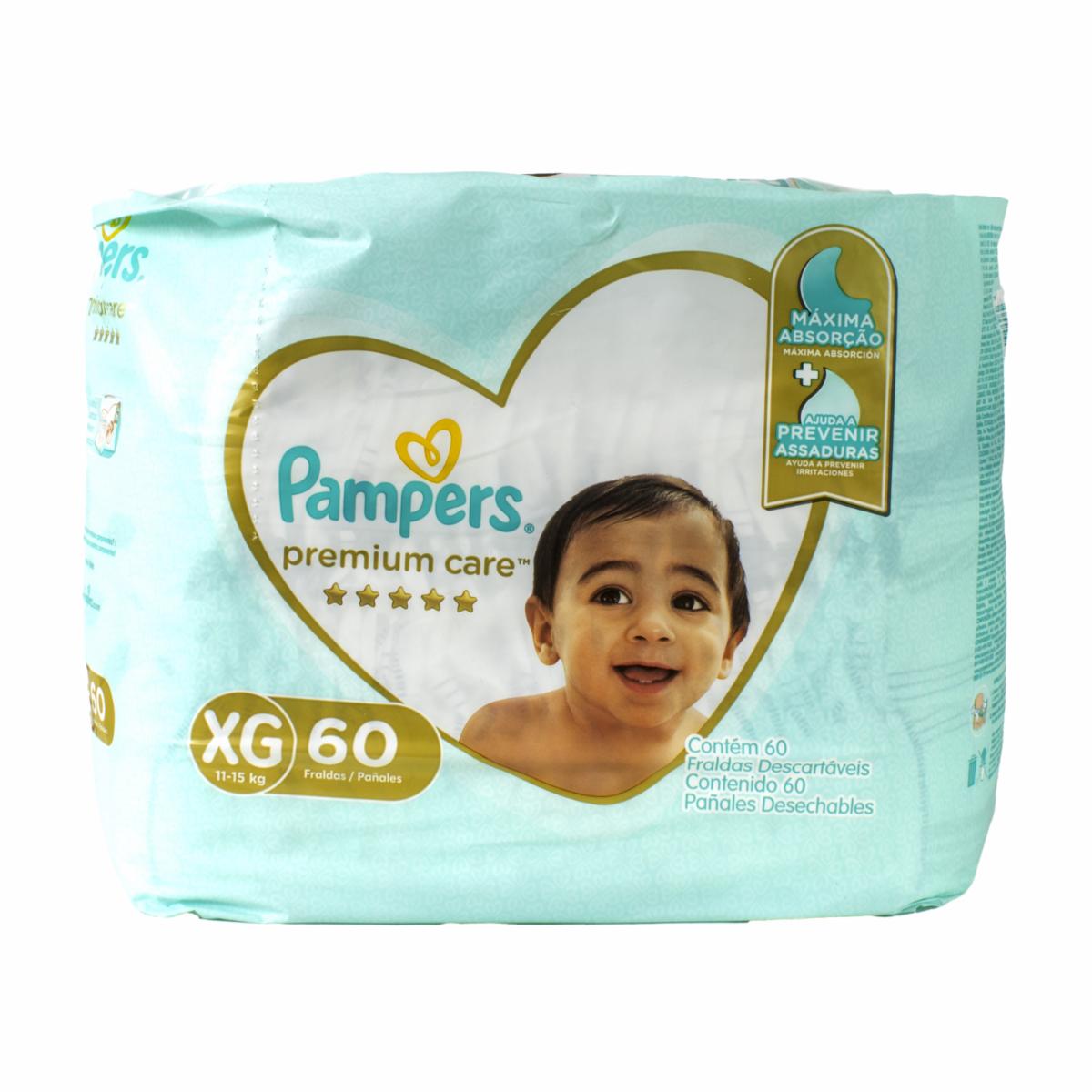 Pañales Premium Care Hipoalergénico Talla XG PAMPERS X 60 Uds