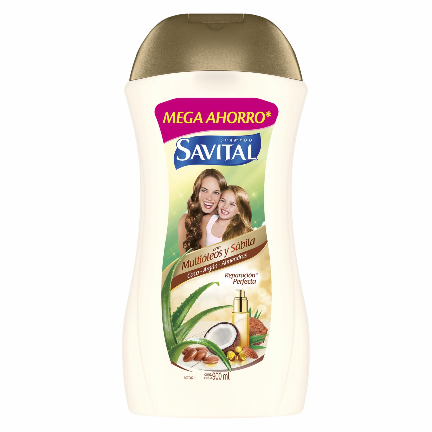 Shampoo De Cabello Multióleos Y Sábila SAVITAL 900 Ml
