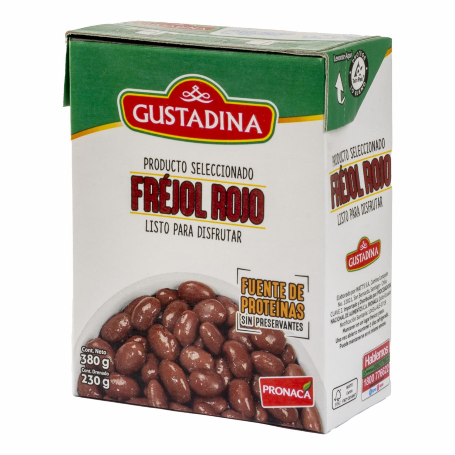 Frejol Rojo Listo Para Consumir GUSTADINA 380 G