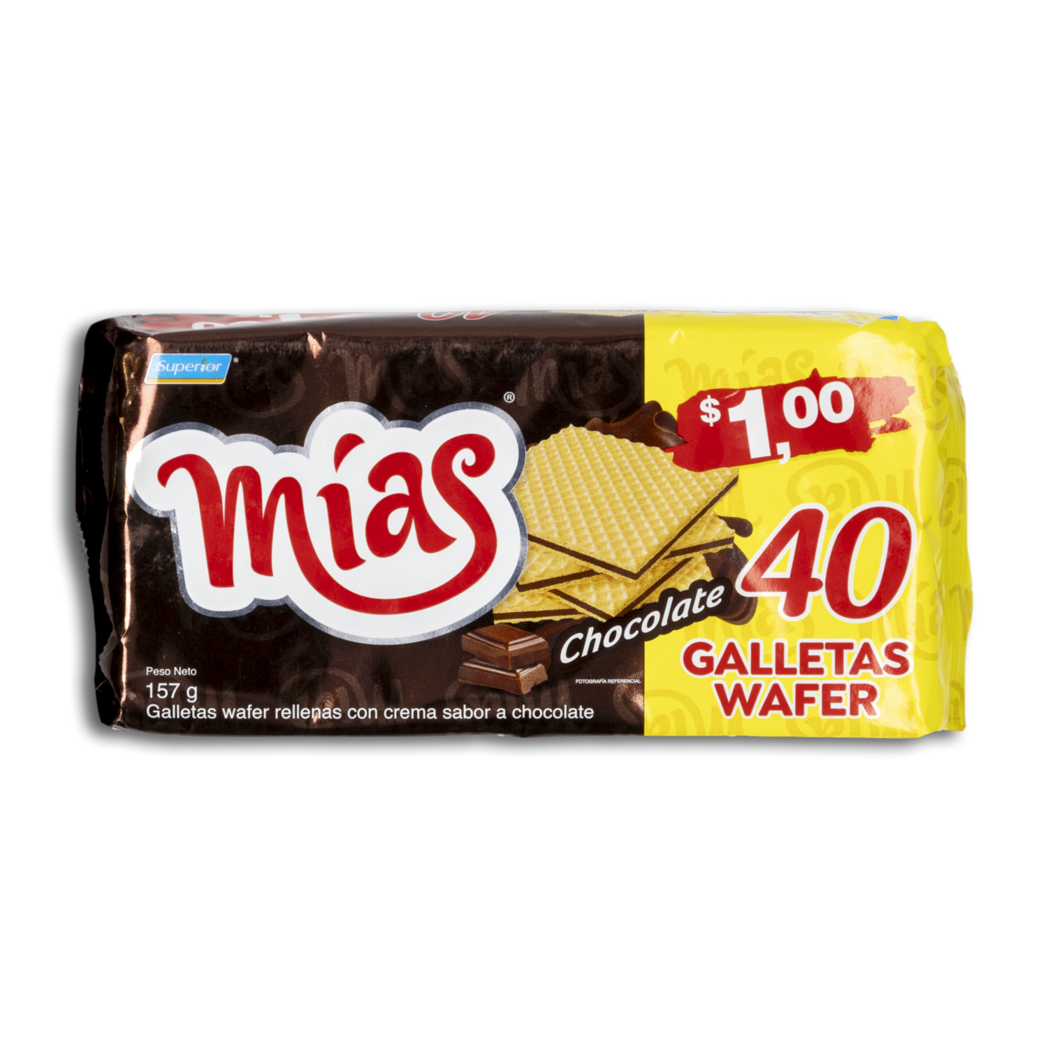 Galleta Waffer De Chocolate MÍAS 157 G