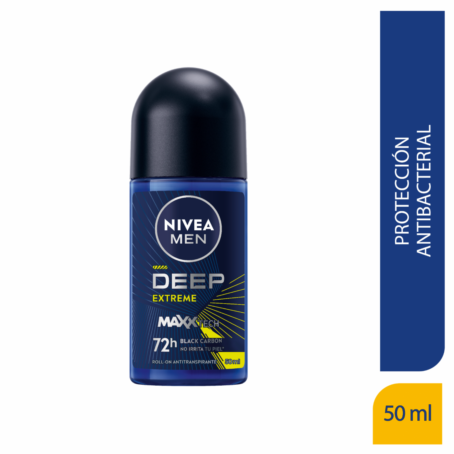 Desodorante En Roll On Antitranspirante Deep Extreme Black Carbón Para Caballero NIVEA 50 Ml