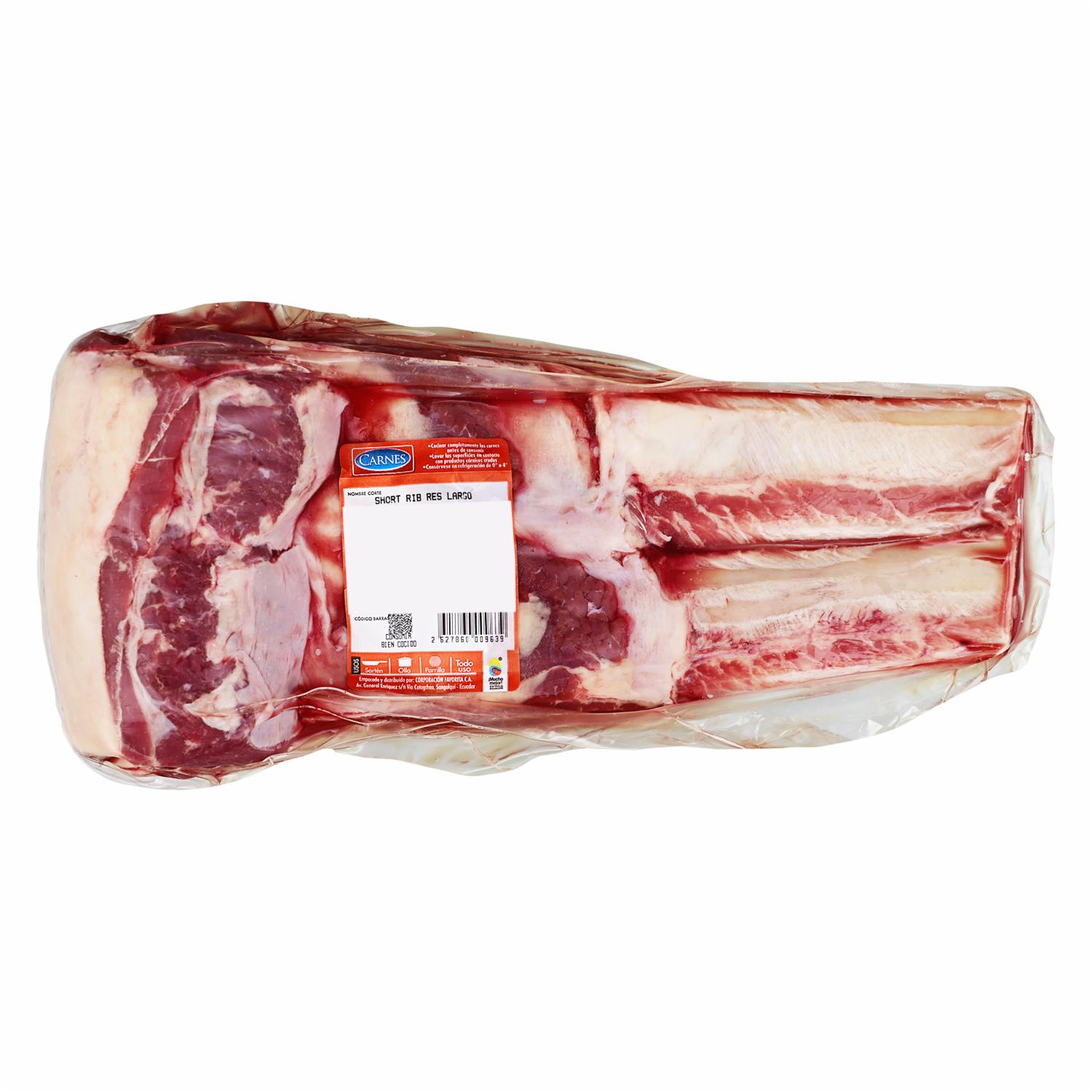 Short Rib Largo de Res SUPERCARNES Al Peso