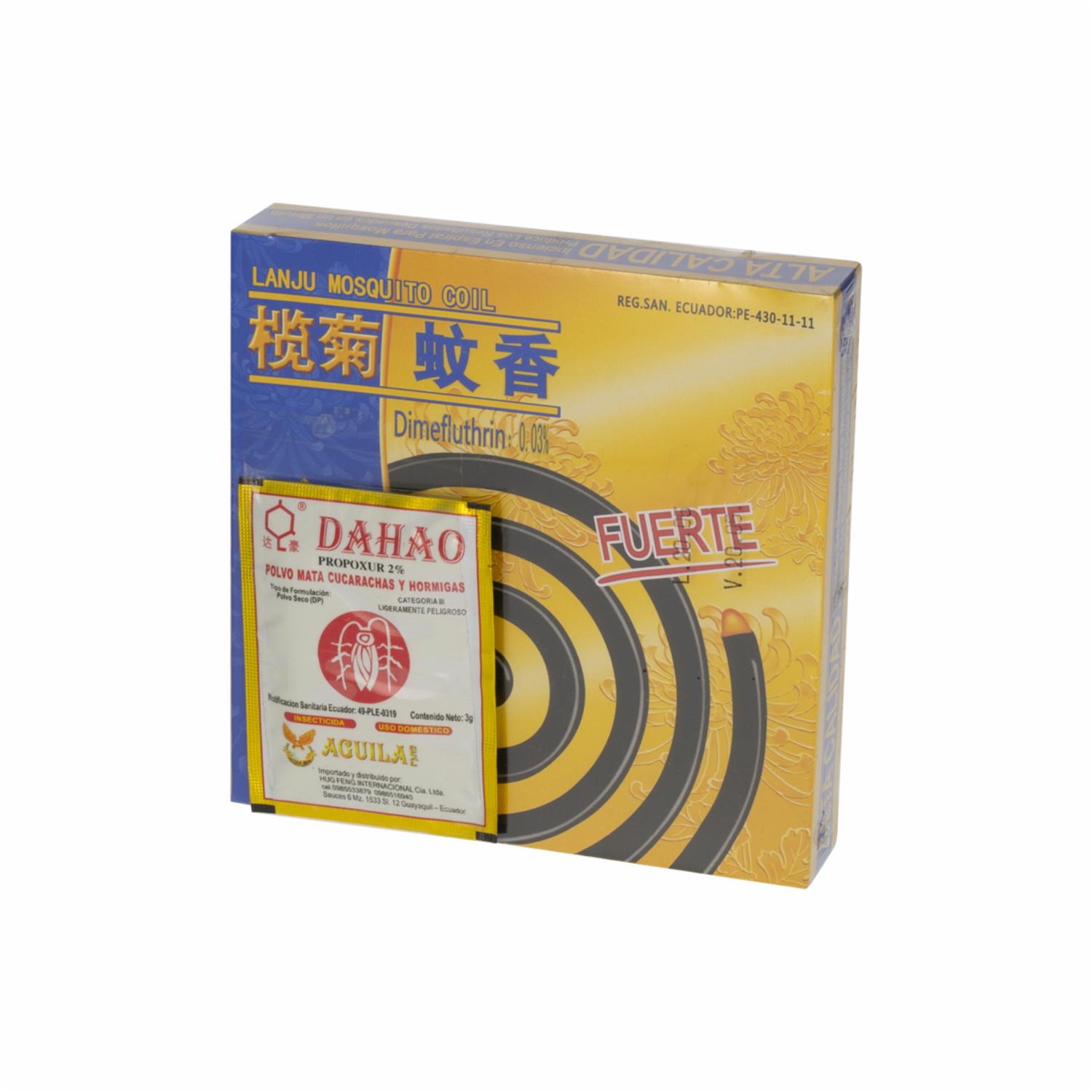 Incienso Para Mosquitos Espiral Lanju AGUILA X 10 Uds