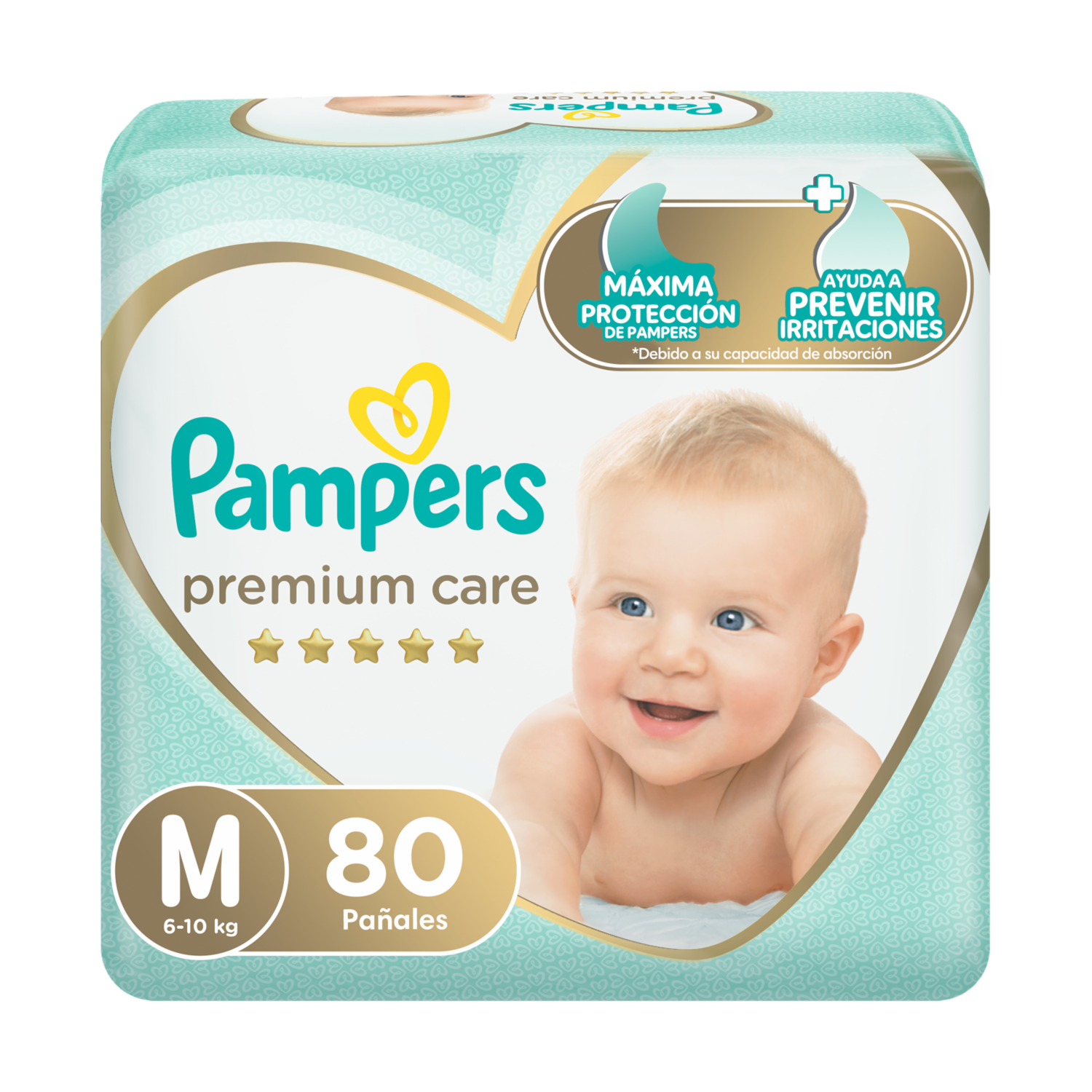 Pañales Premium Care Hipoalergénico Talla M PAMPERS X 80 Uds