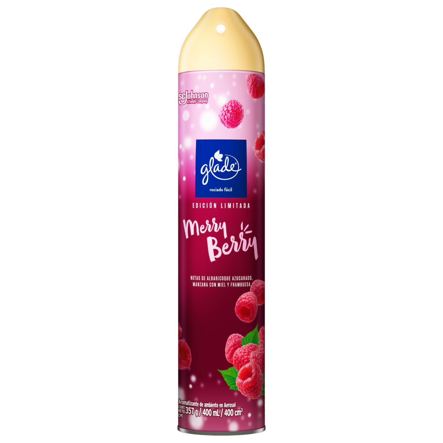 Aromatizante En Spray Con Notas De Albarcoque, Manzana Con Miel y Frambuesa GLADE 400  Ml