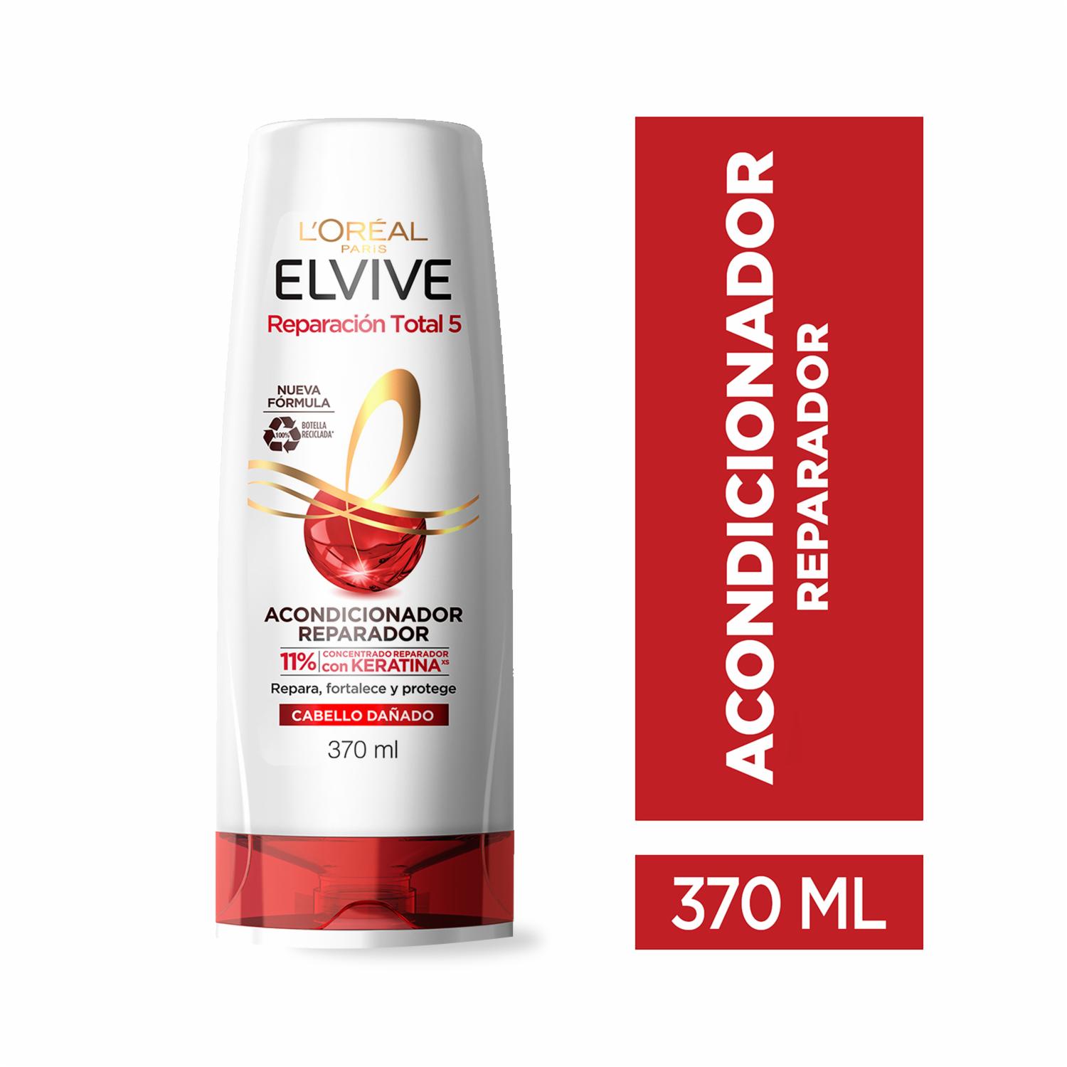 Acondicionador De Cabello Reparación Total 5 Para Cabello Dañado ELVIVE L’ORÉAL 370 Ml