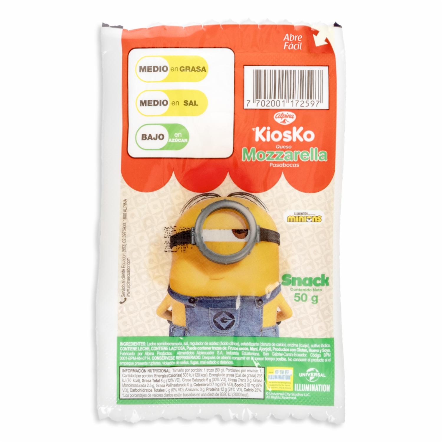Queso Mozzarella Snack KIOSKO 50 G