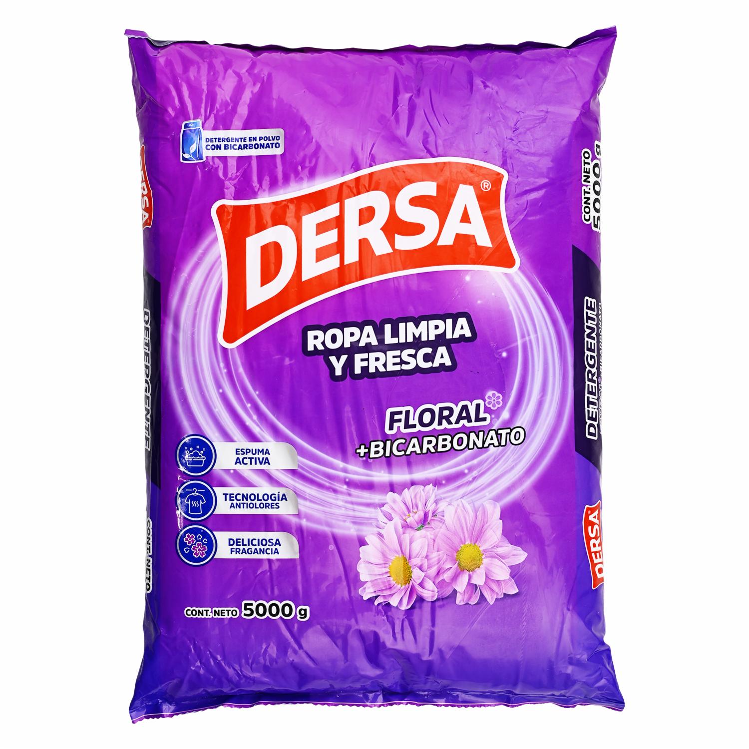 Detergente En Polvo Fragancia Floral Con Bicarbonato DERSA 5 Kg
