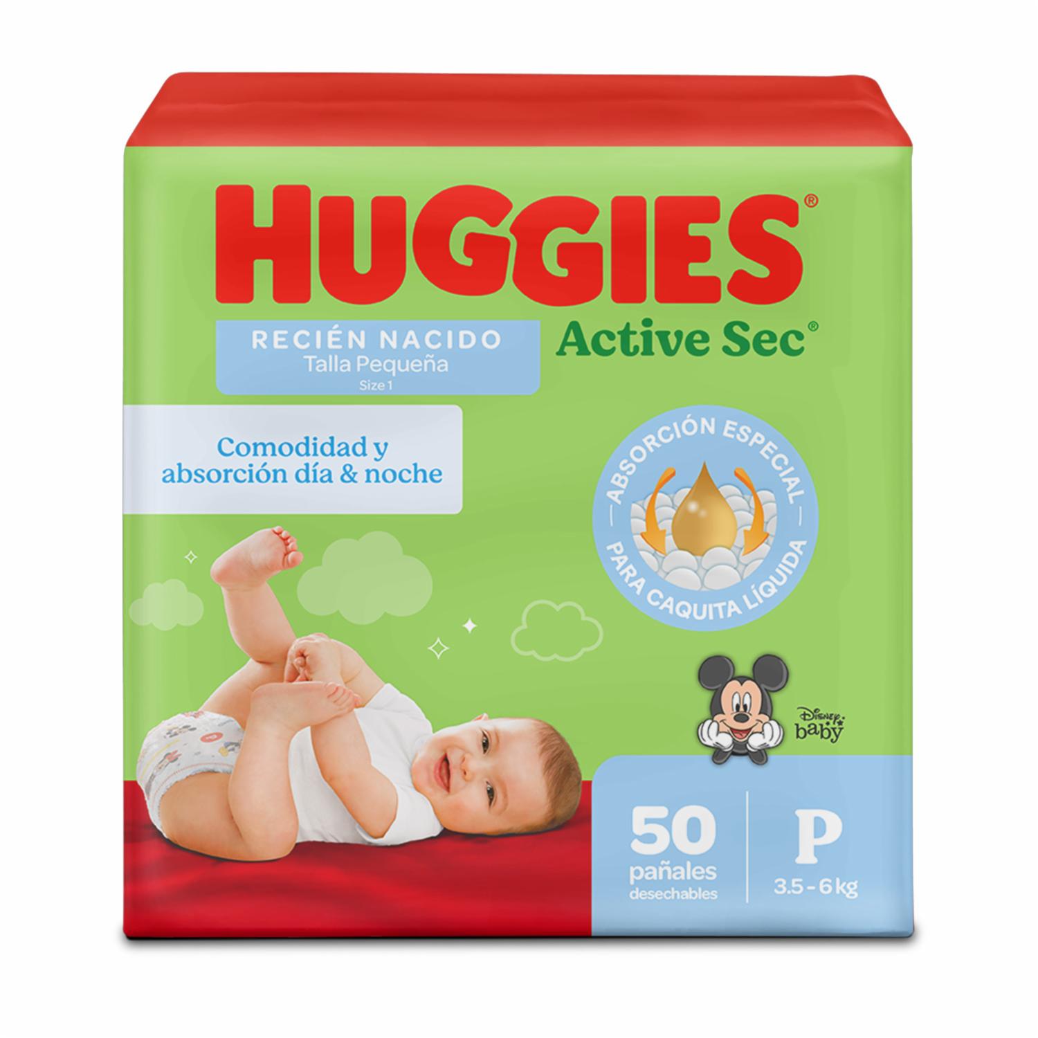 Pañales Desechables Active Sec Recién Nacido P Etapa 1 HUGGIES X 50 Uds