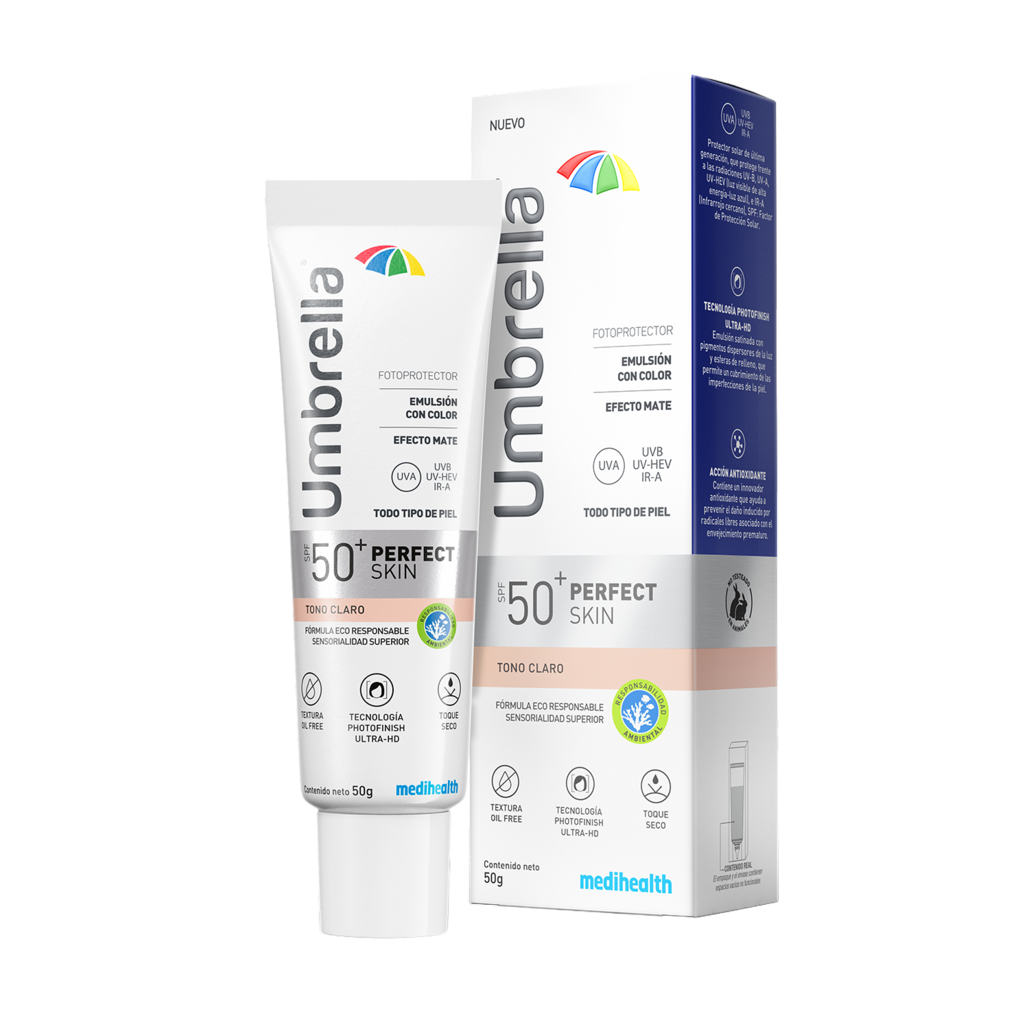 Protector Solar Base Fluida Claro Spf50 UMBRELLA 50 G