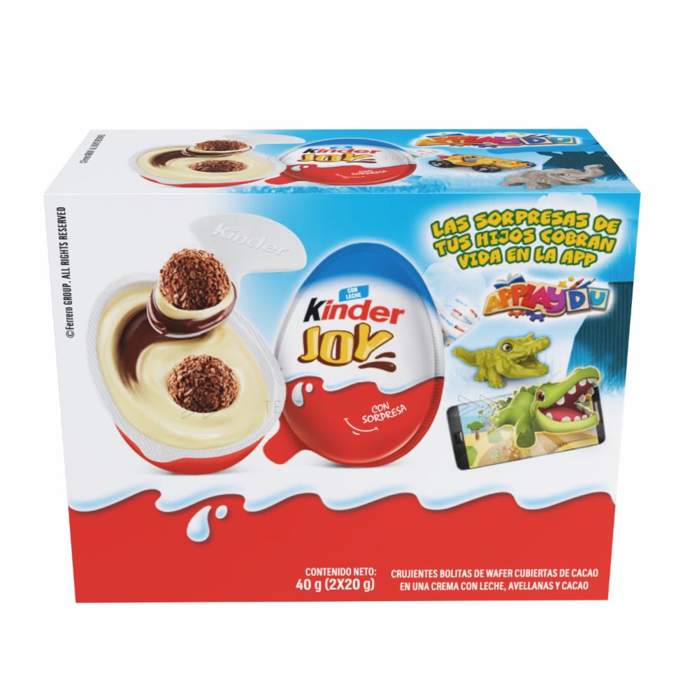 Huevo Sorpresa Azul De Leche Y Avellanas Con Bolitas Waffer KINDER JOY ...