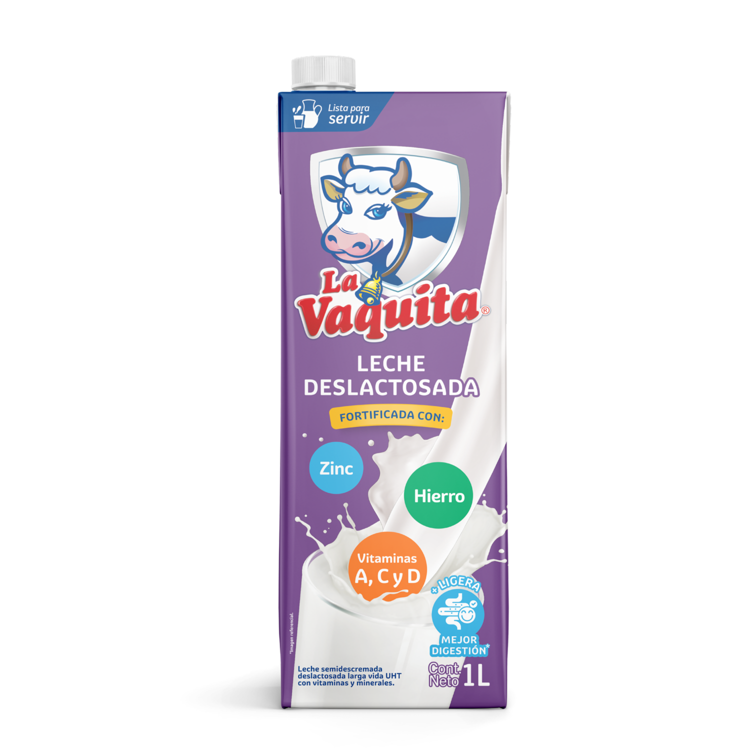 Leche Deslactosada Fortificada LA VAQUITA 1000 Ml