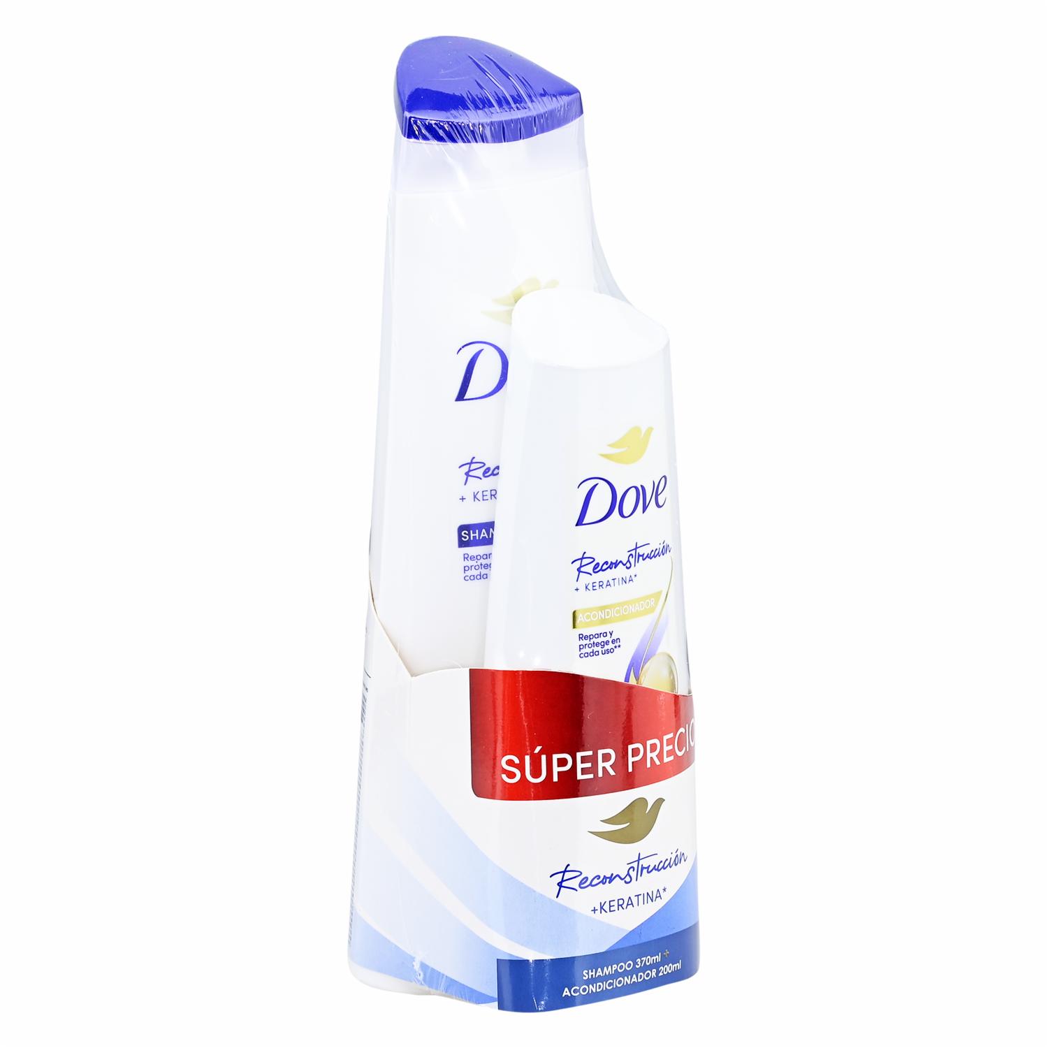 Kit Capilar Shampoo Y Acondicionador Reconstrucción Keratina DOVE 370Ml+200Ml