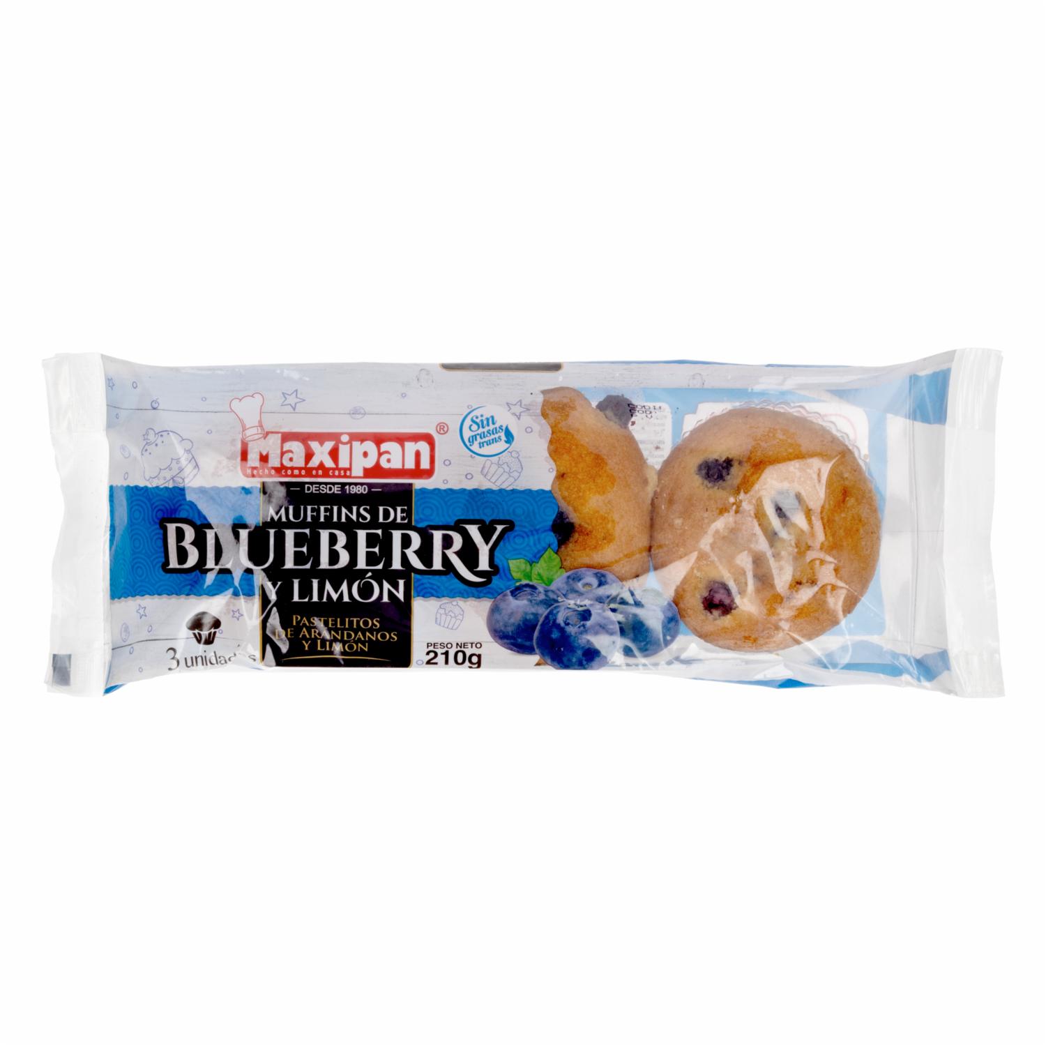 Muffins Blueberry Y Limón MAXIPAN 210 G