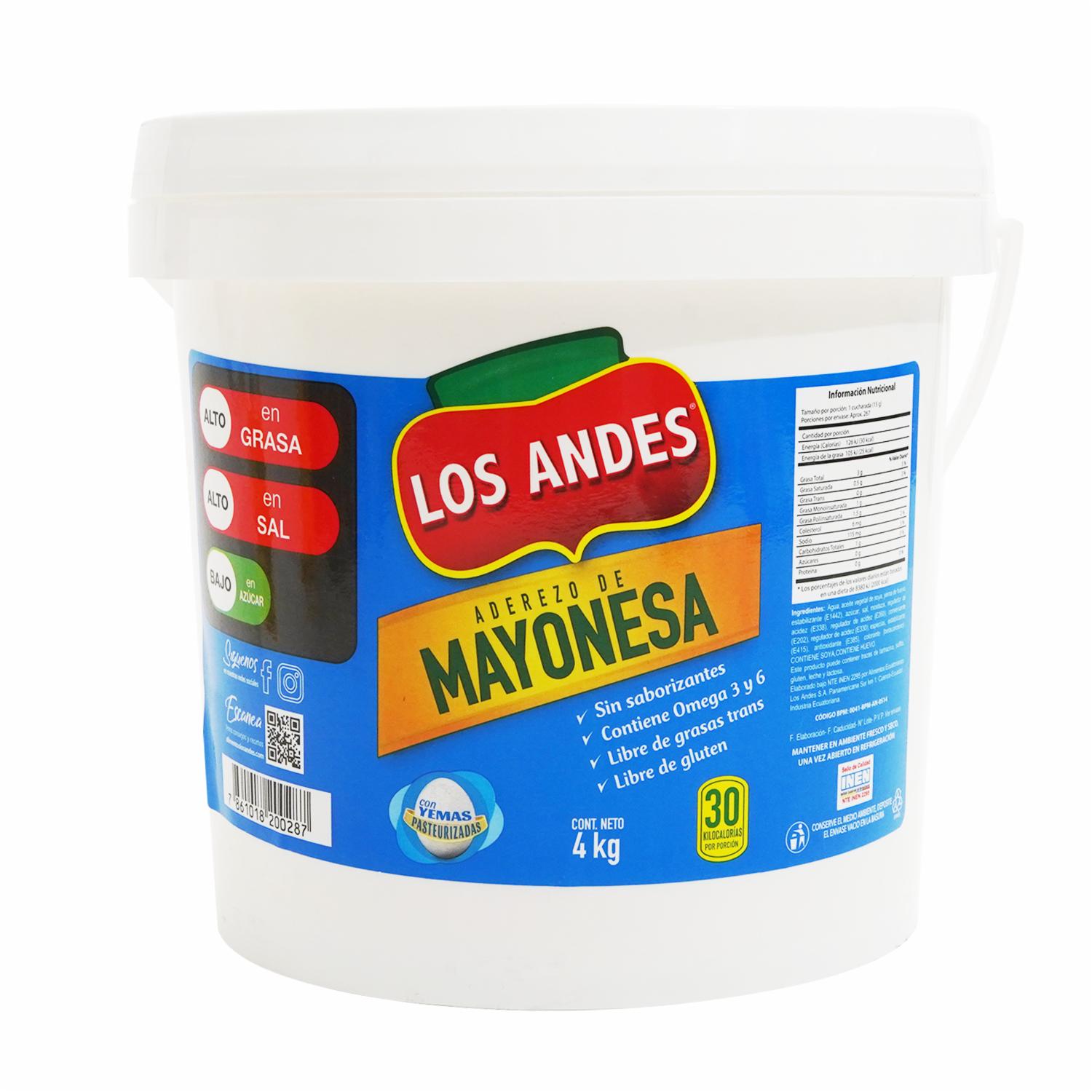 Mayonesa Natural LOS ANDES 4000 G