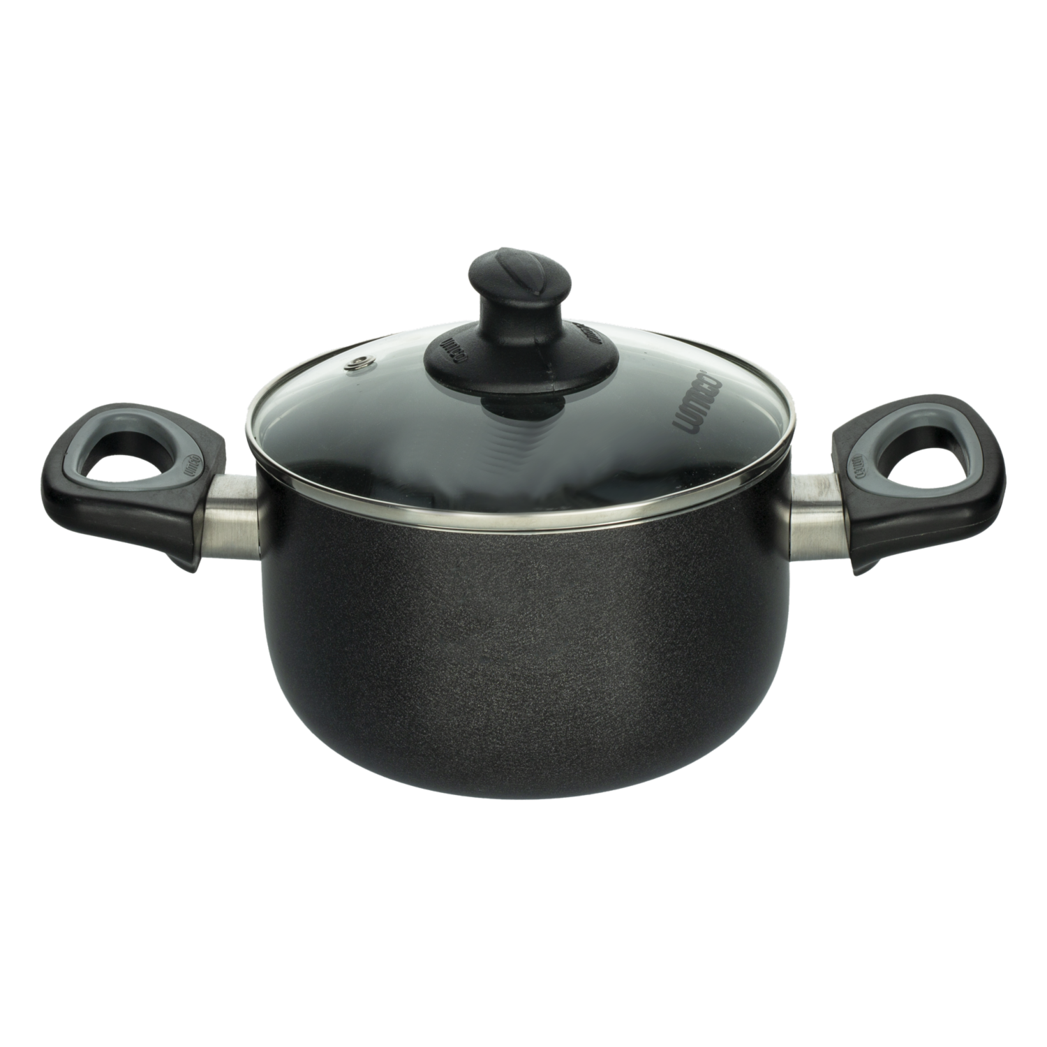 Olla Caldero Aluminio Con Tapa De Vidrio Paladium UMCO 16 Cm