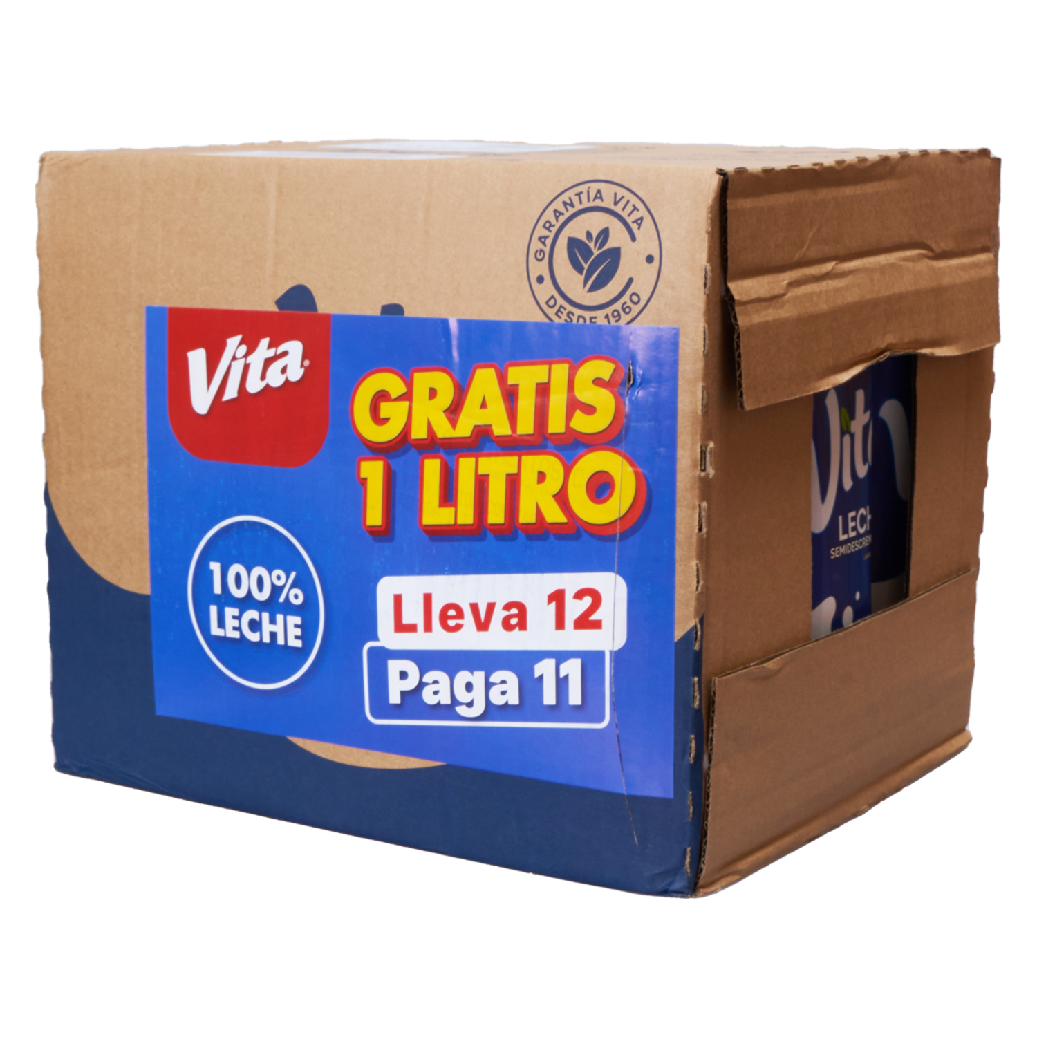 Pack De Leche Semidescremada Con Tapa VITA 12 X 1000 Ml