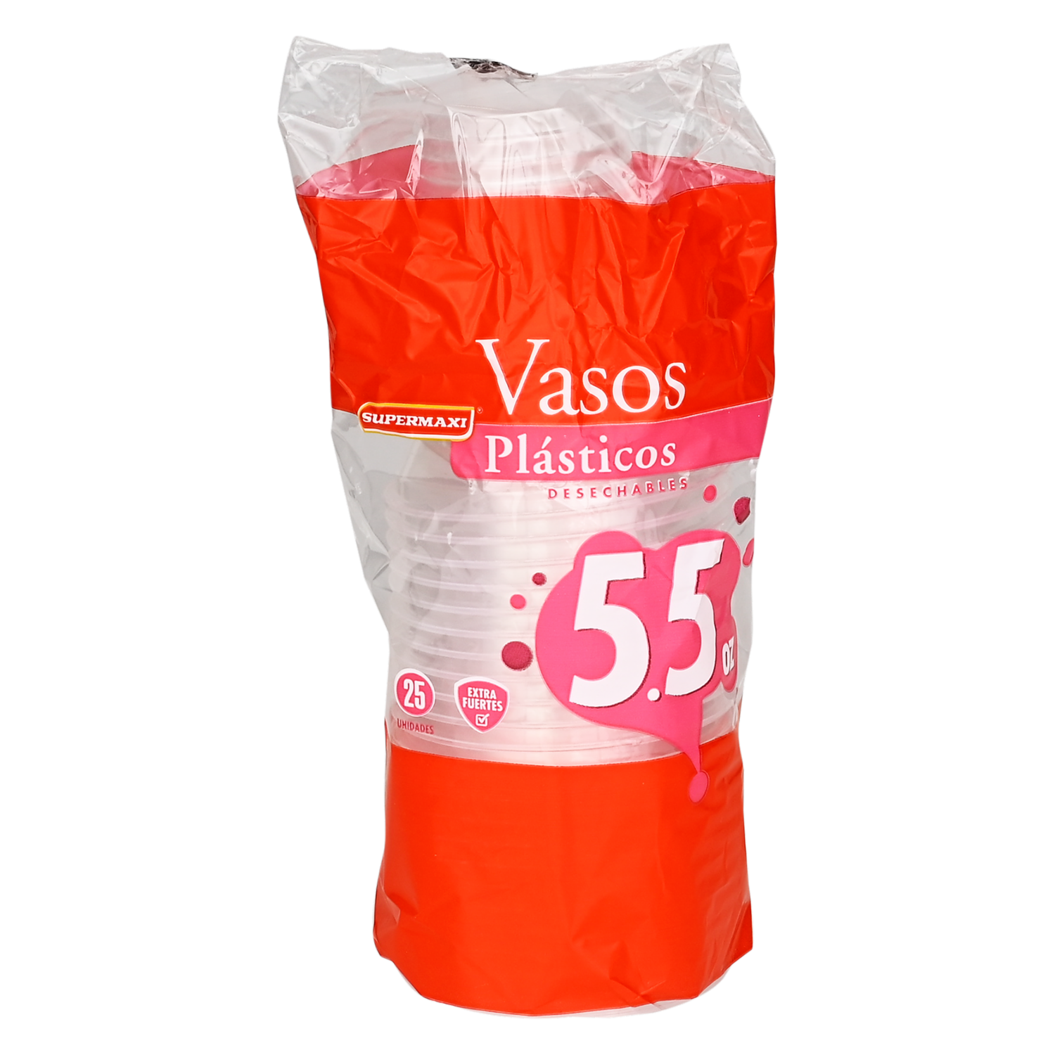 Vaso Transparente 5.5 Onzas SUPERMAXI 25 Unidades