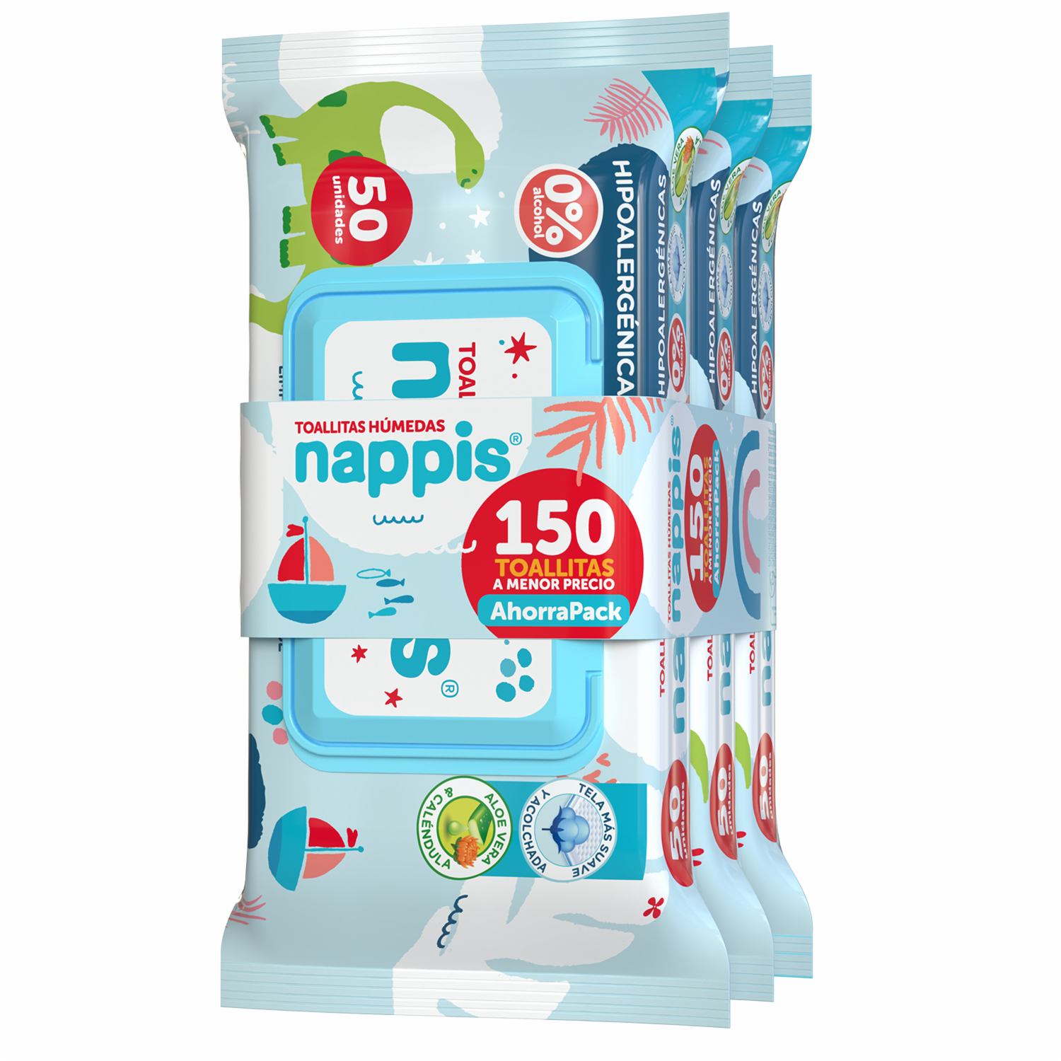 Pañitos Húmedos Hipoalergénicas NAPPIS 3 X 50 Uds
