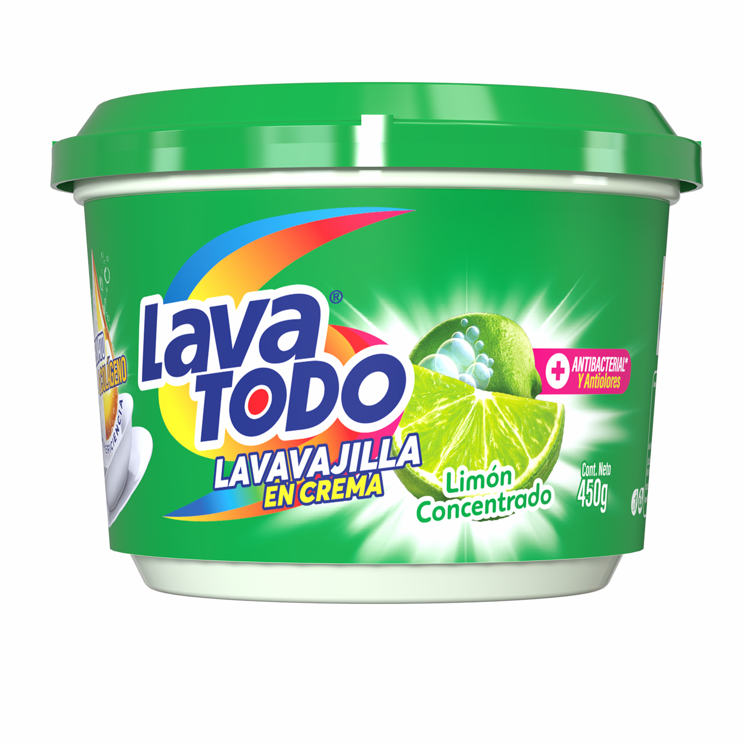 Lavavajillas Crema Con Bicarbonato Y Colágeno Limón Concentrado LAVATODO 450 G