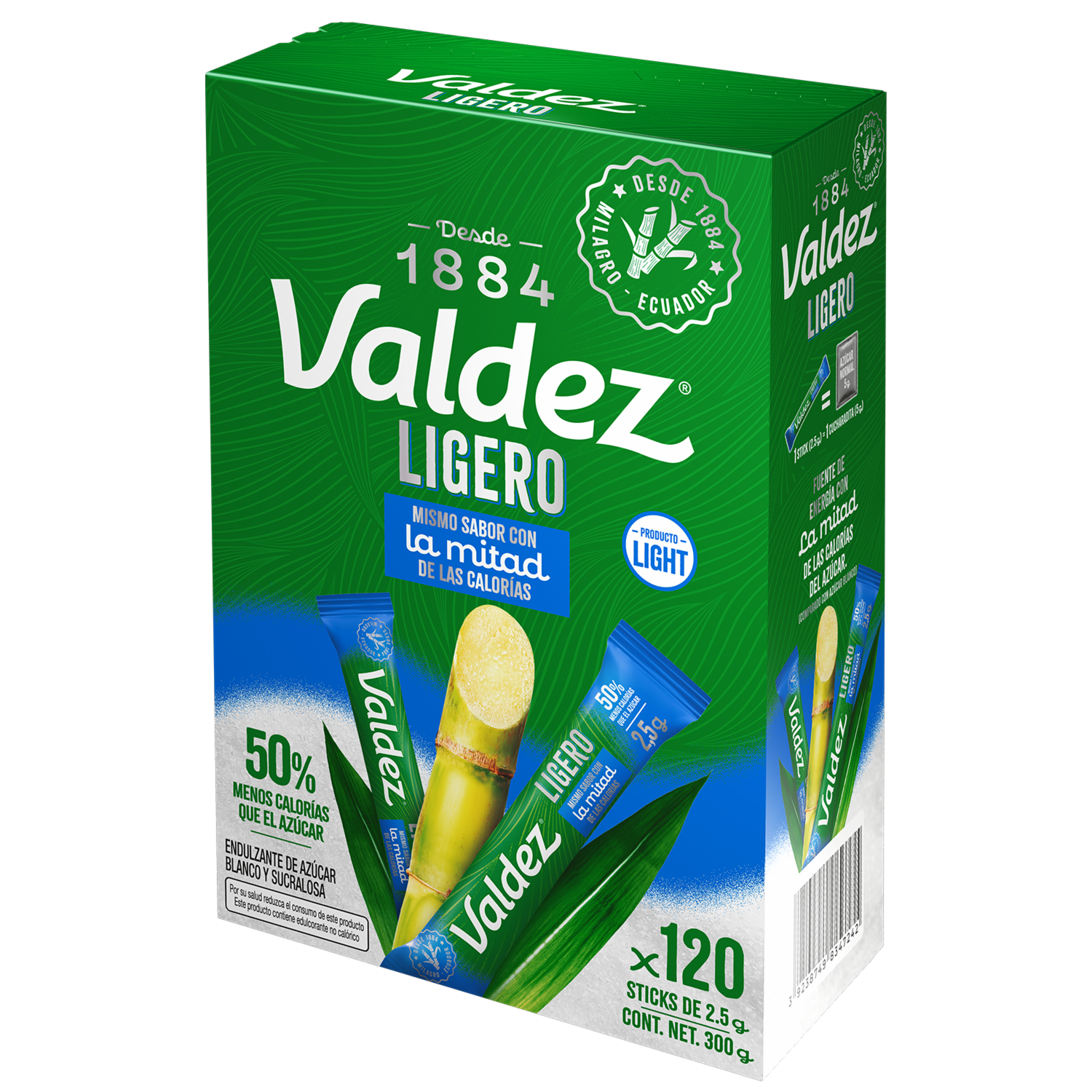 Esndulzante De Azúcar Blanca Y Sucralosa VALDEZ 120 X 2,5 G