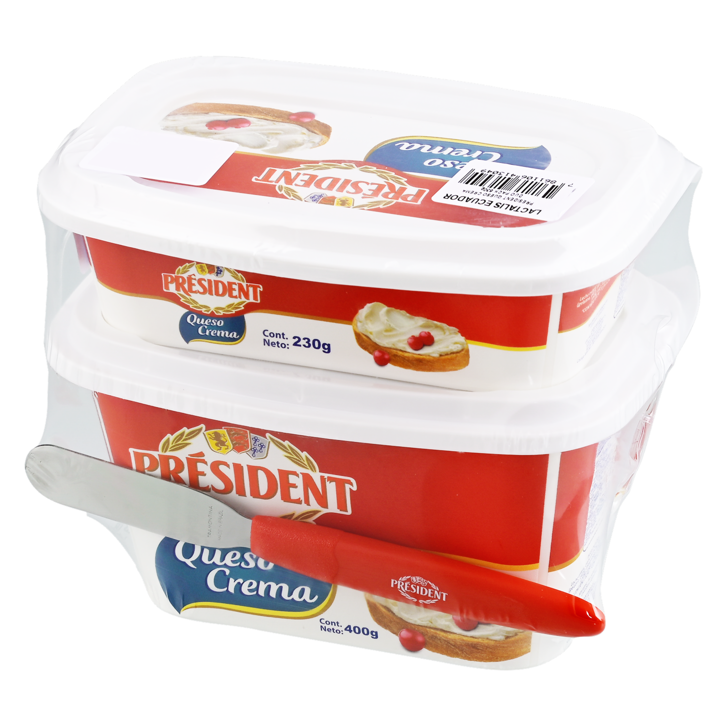 Queso Crema Pack PRÉSIDENT 630 G