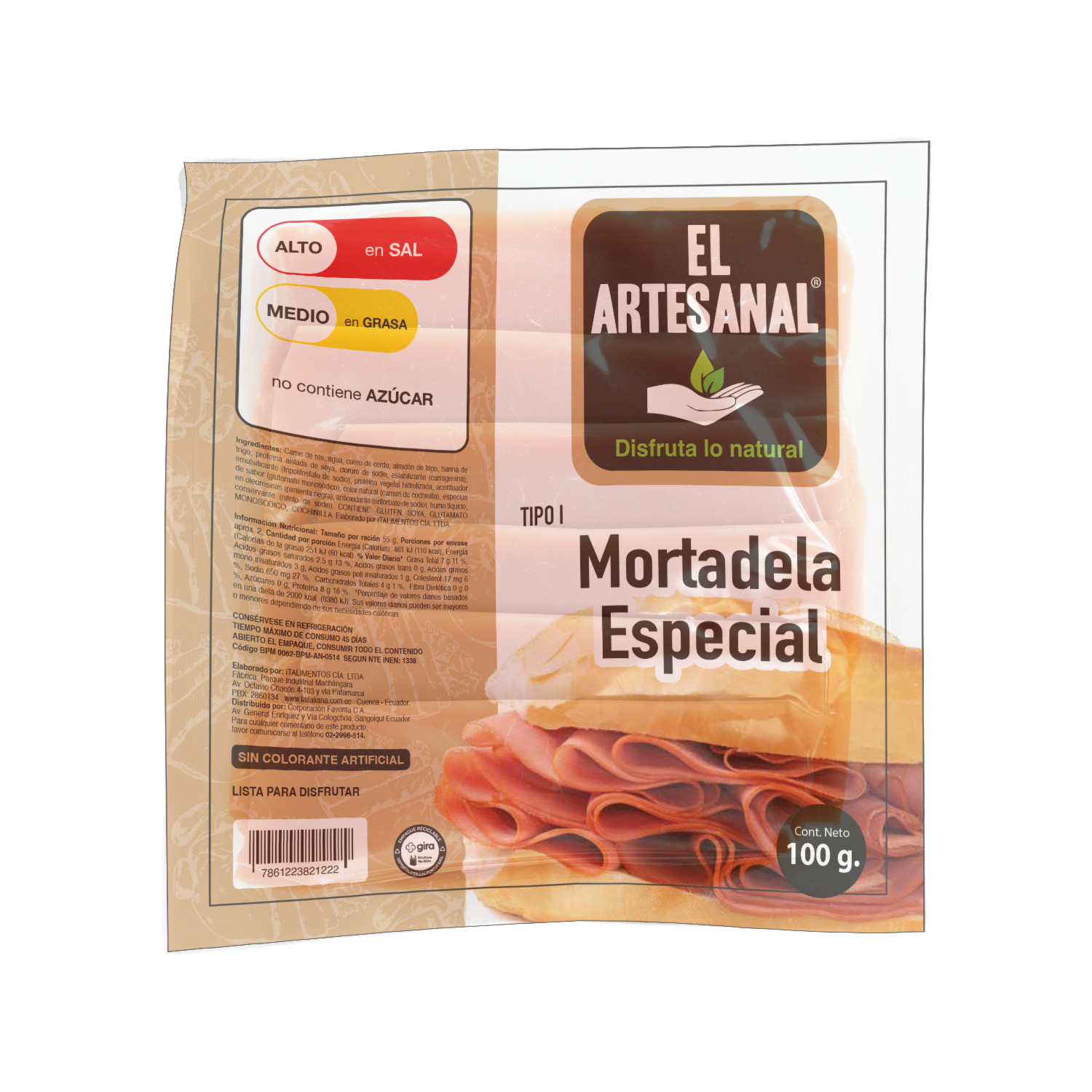 Mortadela Especial EL ARTESANAL 100 G