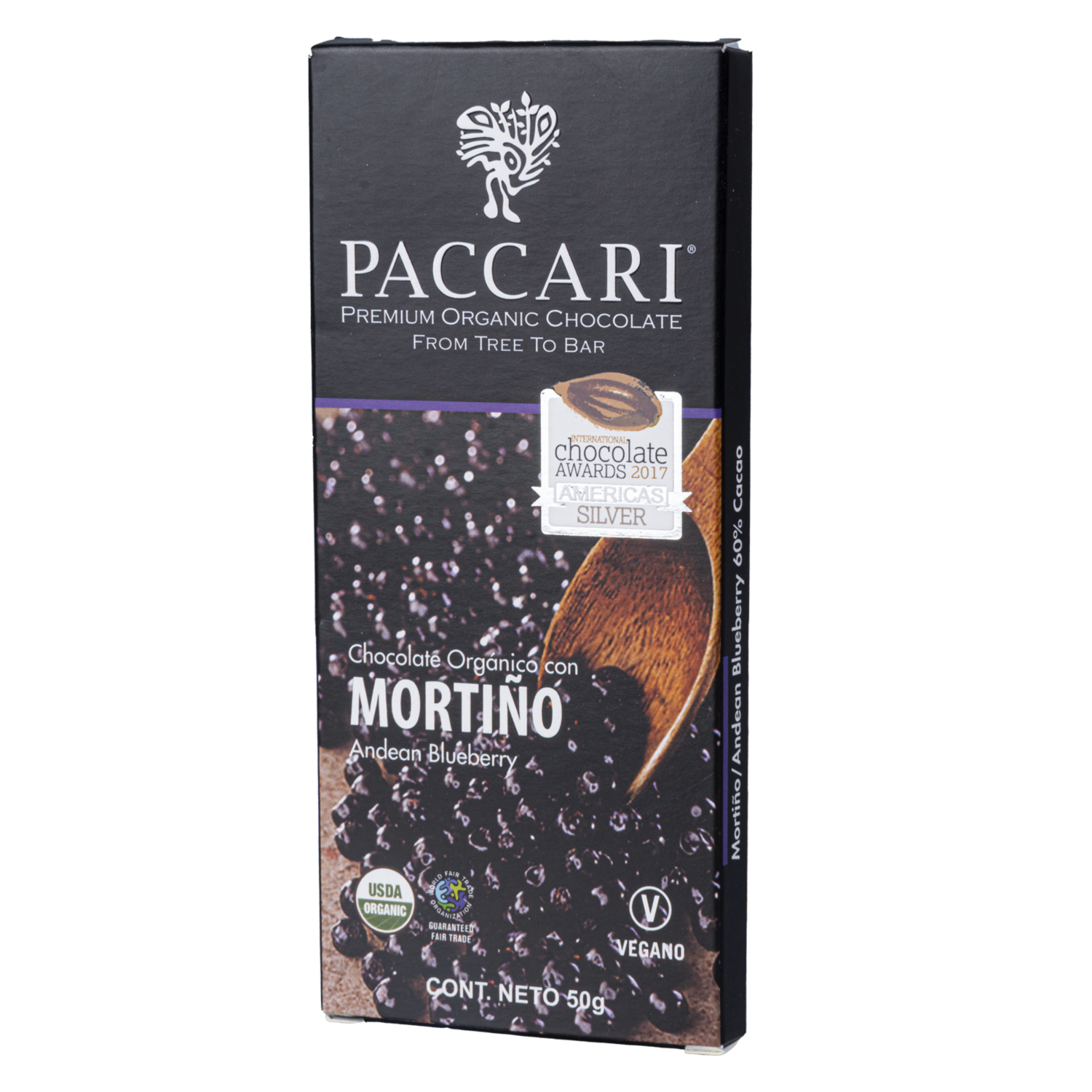 Chocolate Mortiño PACCARI 50 G