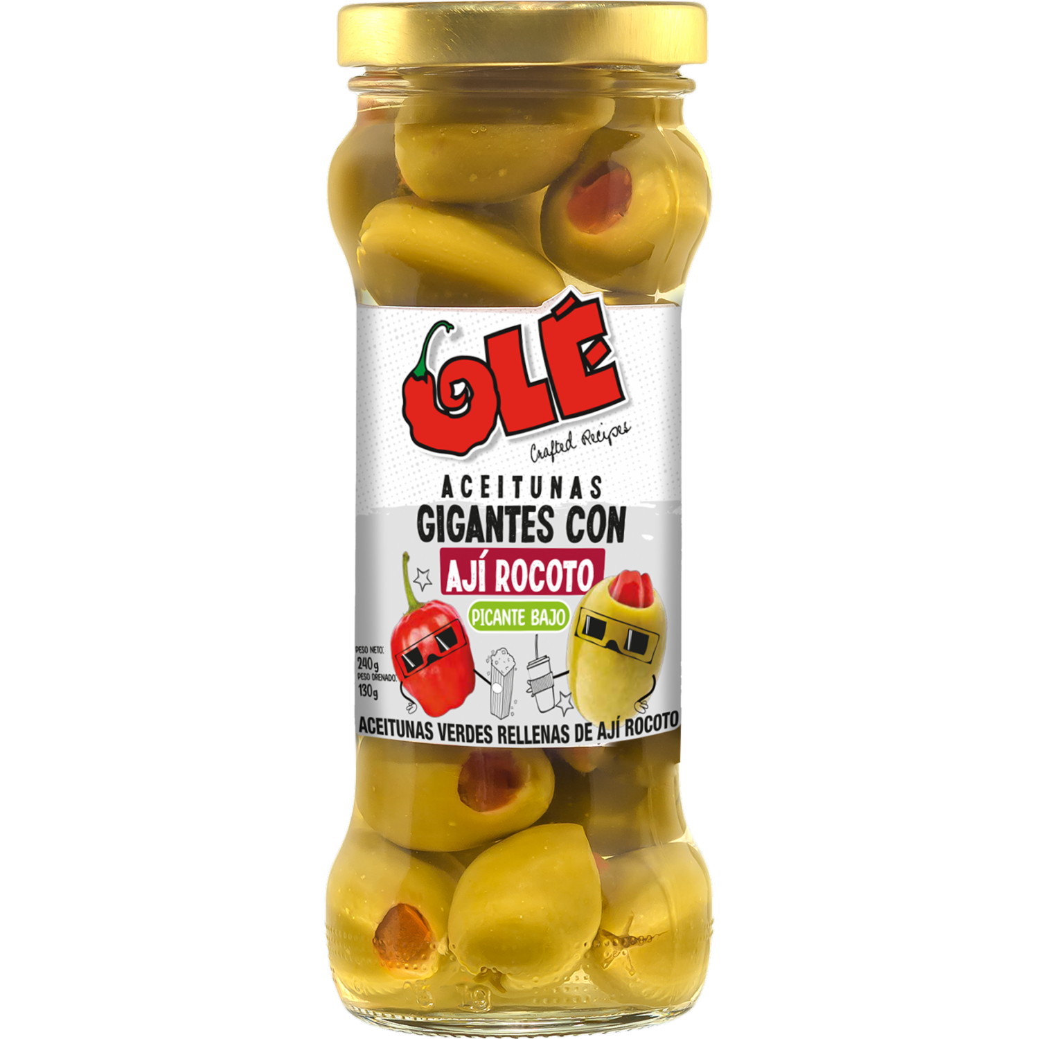 Aceitunas Con Ají Rocoto OLÉ 240G