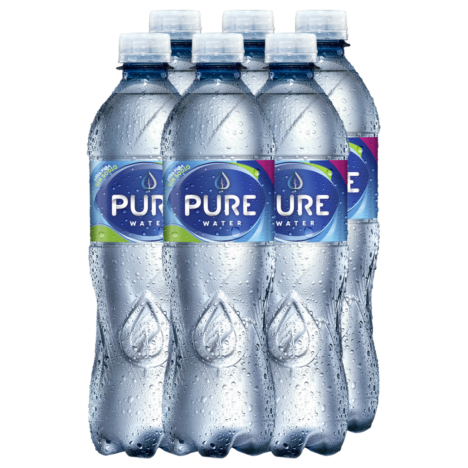Agua Natural Sin Gas PURE WATER 6 X 1000 Ml