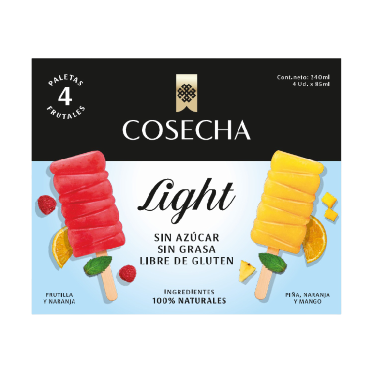 Paleta De Helado Light COSECHA GOURMET 4 X 90 Ml