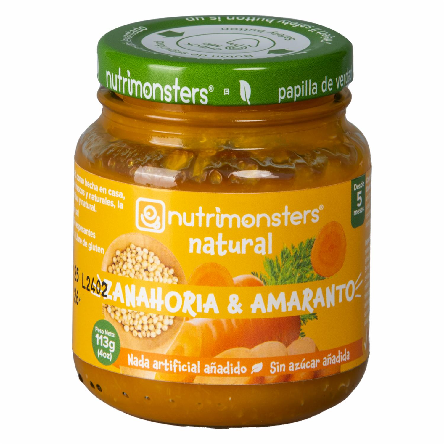 Compota Zanahoria Y Amaranto Sin Gluten NUTRIMONSTERS 113 G - Supermaxi