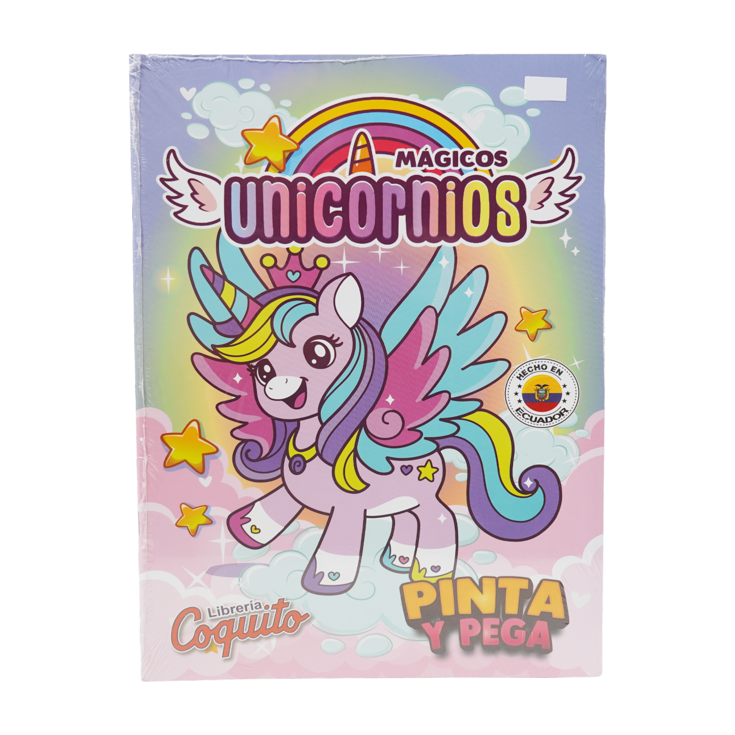 Libro Pinta Y Pega Mágicos Unicornios COQUITO 25 Páginas