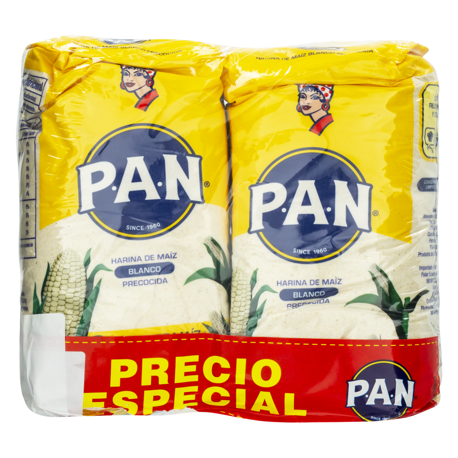 Harina De Maíz Pack Precocida Blanca PAN 2 X 1 000 g