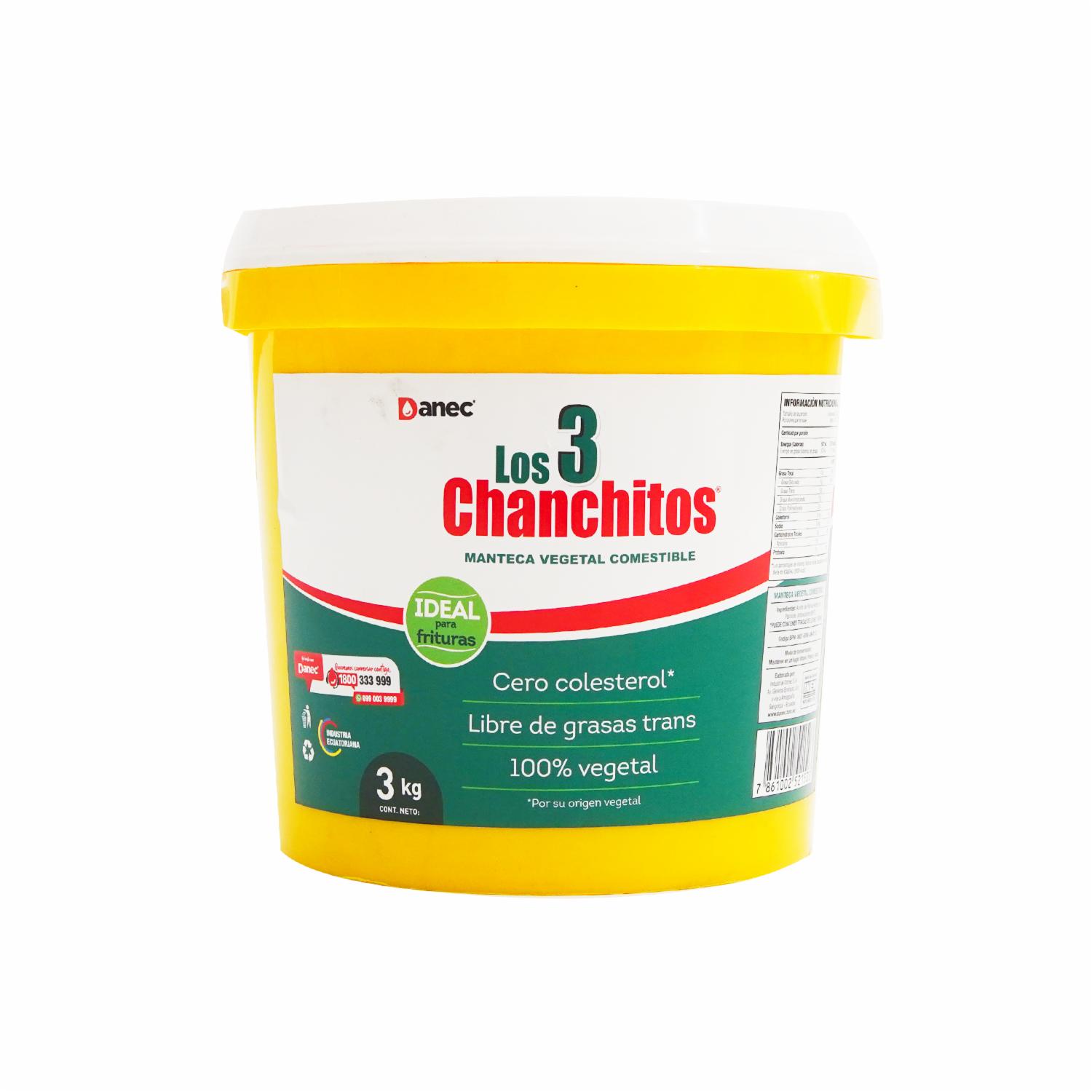 Manteca Vegetal Comestible 3 CHANCHITOS 3000 g