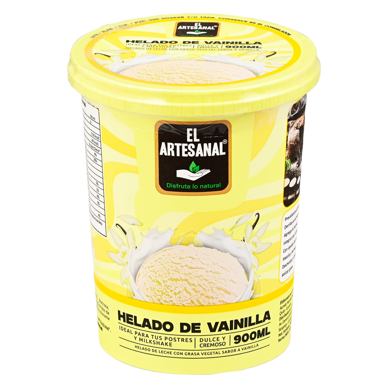 Helado De Vainilla EL ARTESANAL 900 G