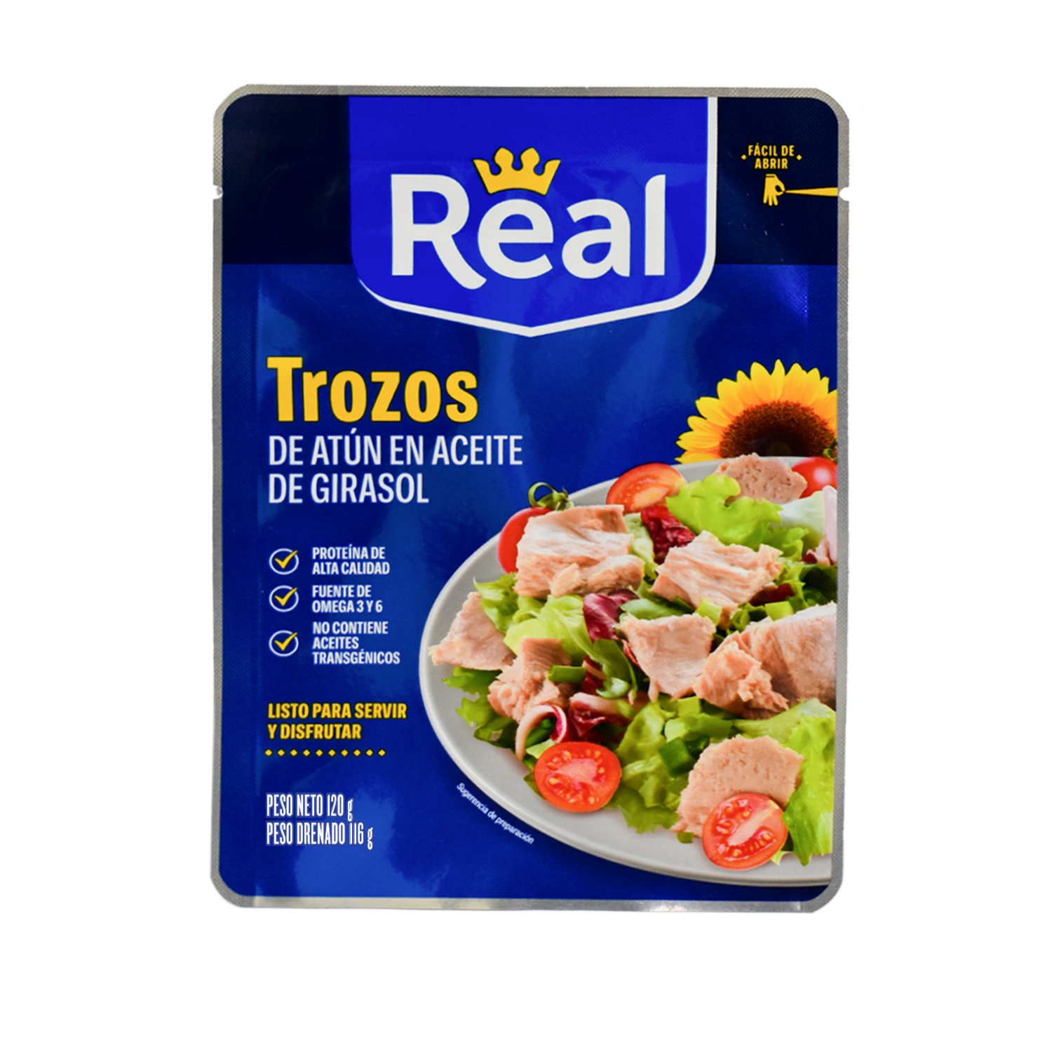 Atún Trozos En Aceite De Girasol REAL 120 G