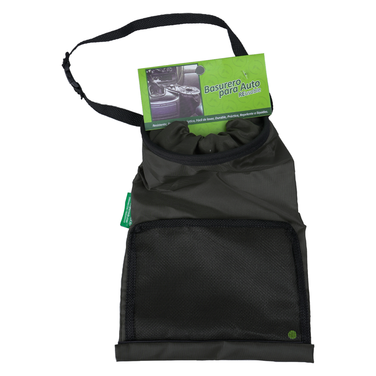 Basurero Para Auto Color Aceituna FREE Unidad