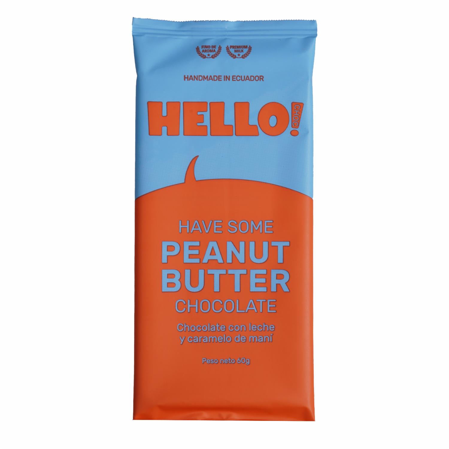Chocolate Con Leche Caramelo Y Maní HELLO CHOC 60 G