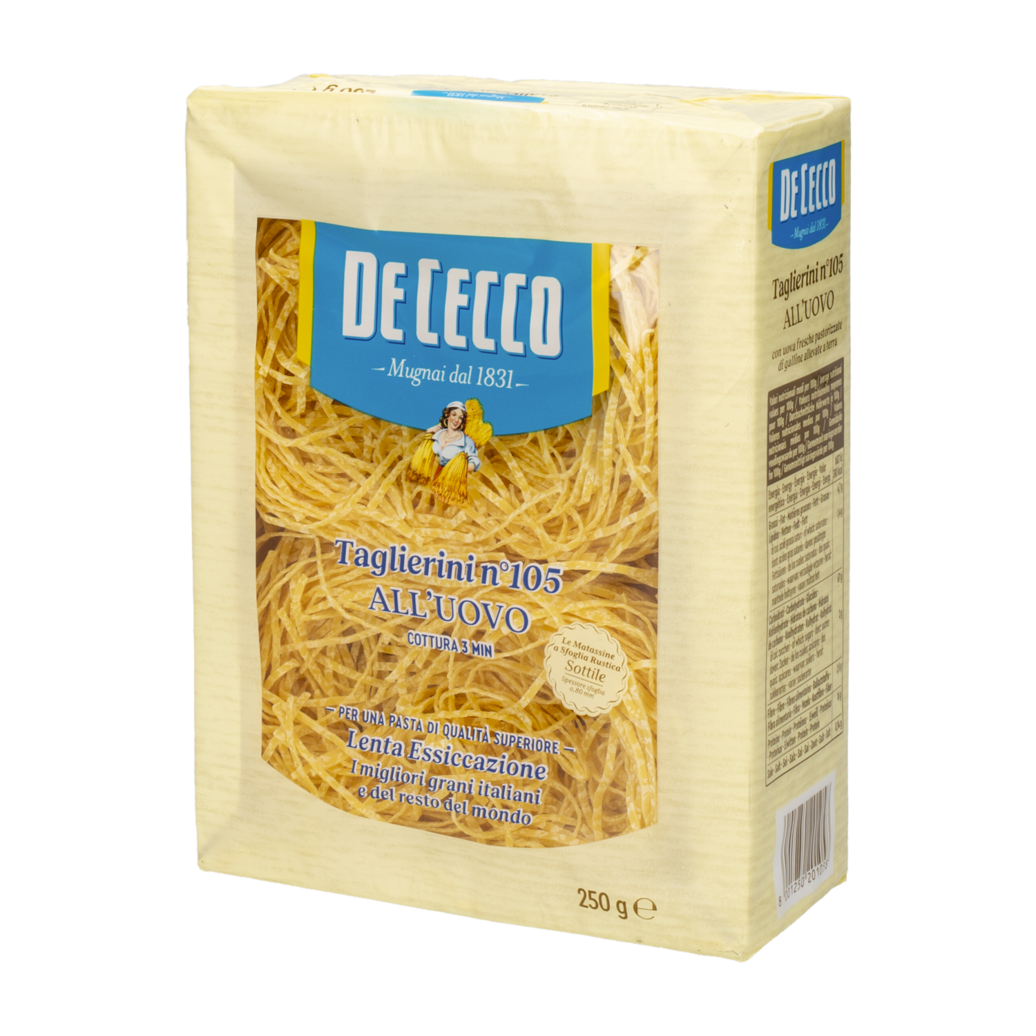 Fideo Tallarín Al Huevo DE CECCO 250 G