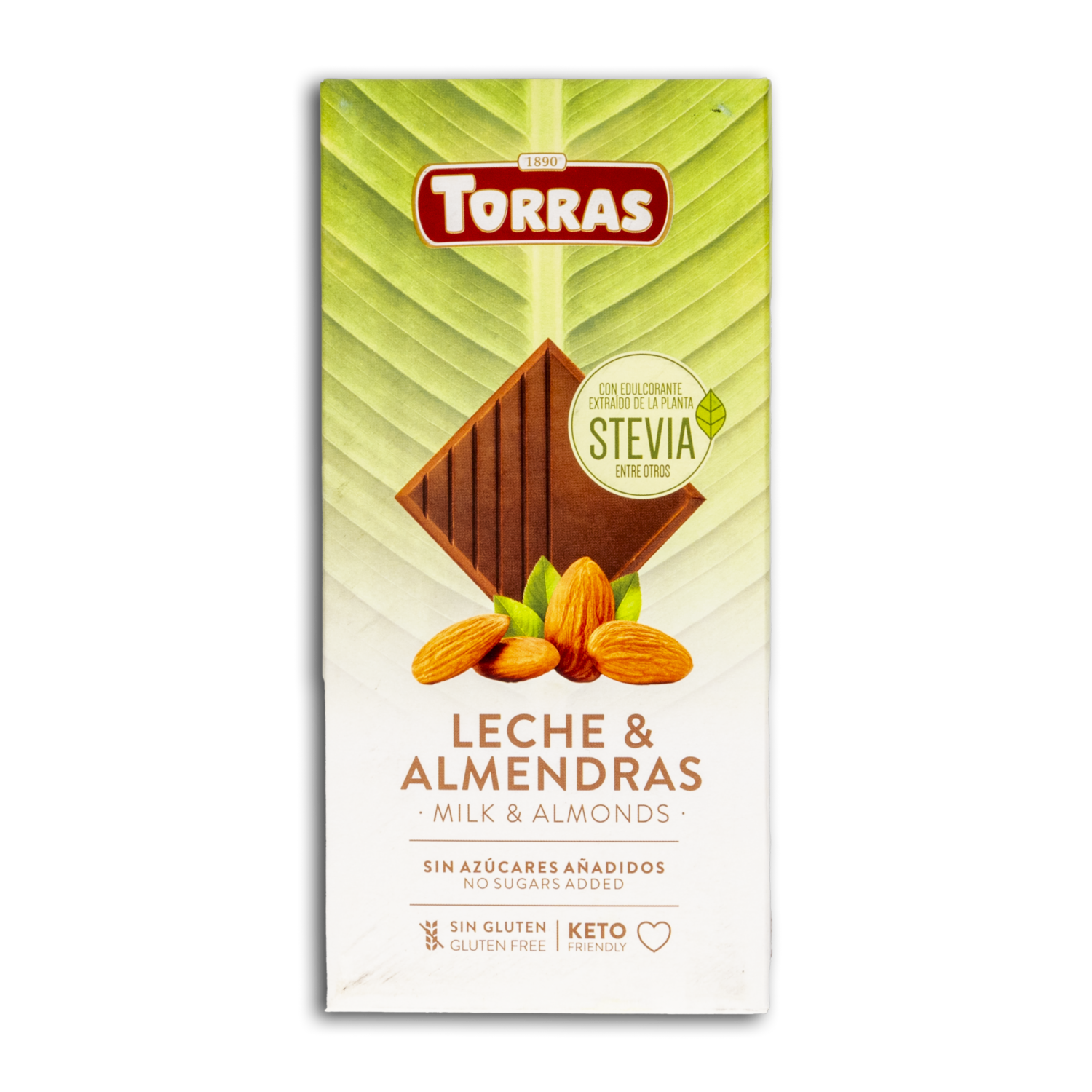 Chocolate Con Leche Con Almendras Endulzado Con Stevia TORRAS 125 G