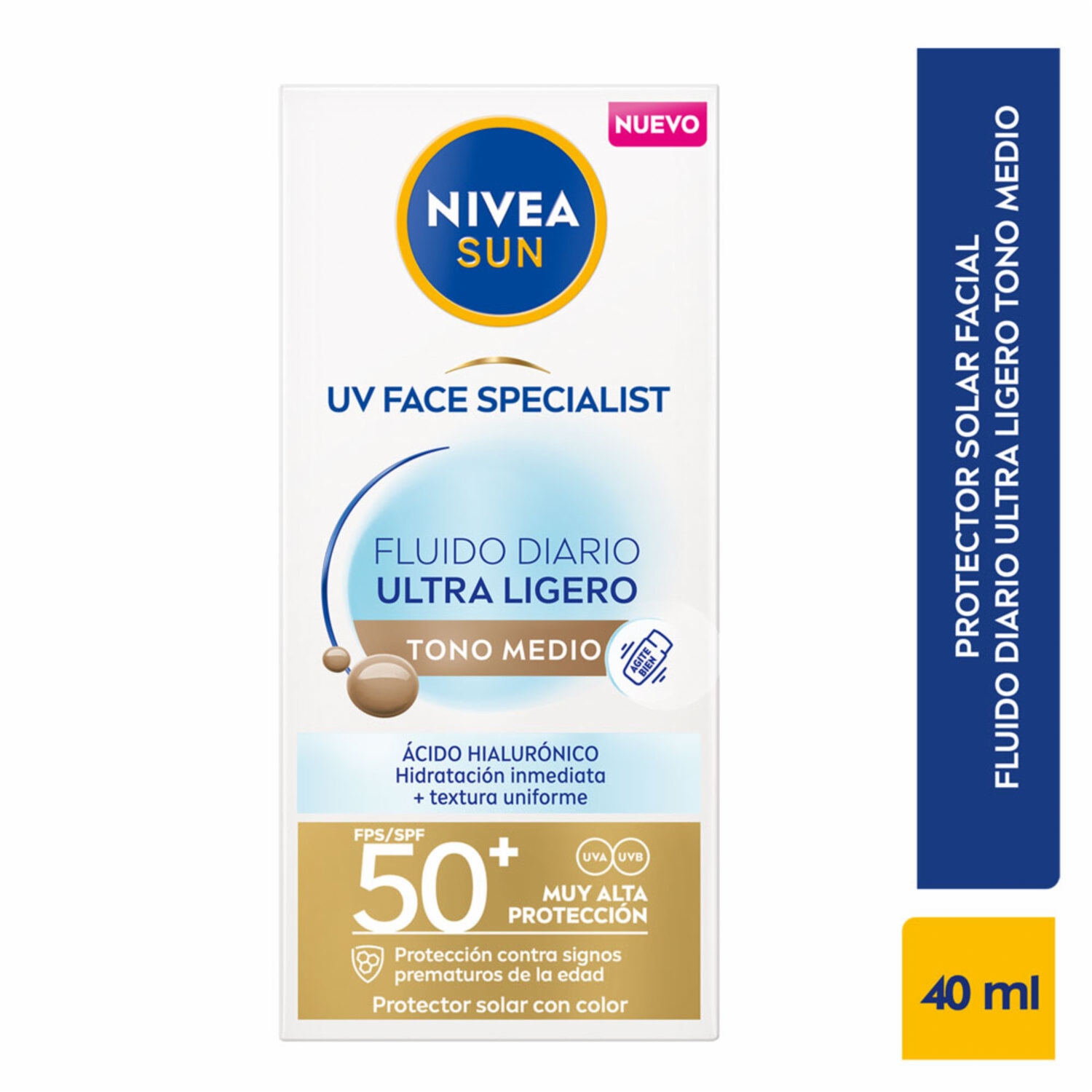 Protector Solar Facial Fluido Diario Con Color NIVEA 40 Ml