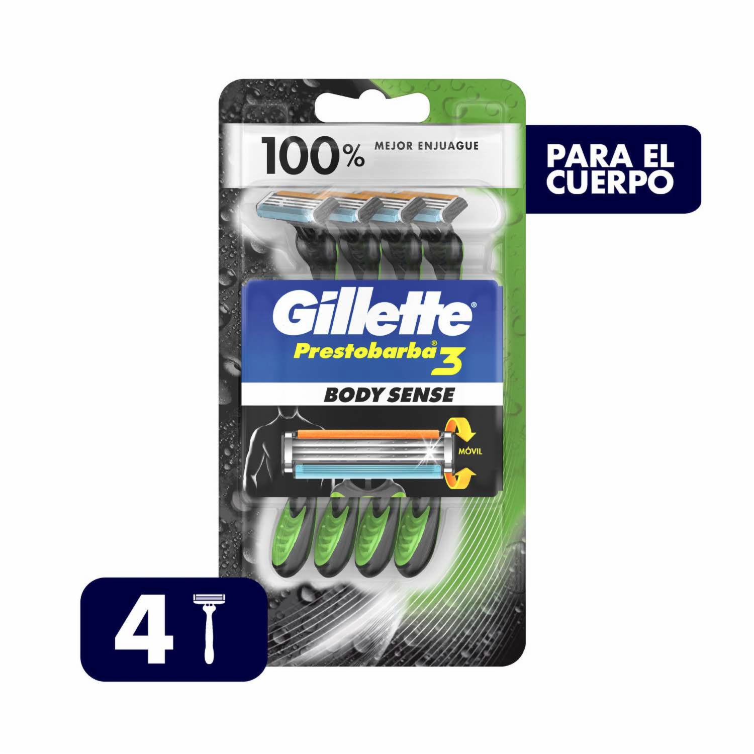 Afeitadora Desechable Prestobarba Bodysense GILLETTE 1 X 4 Uds