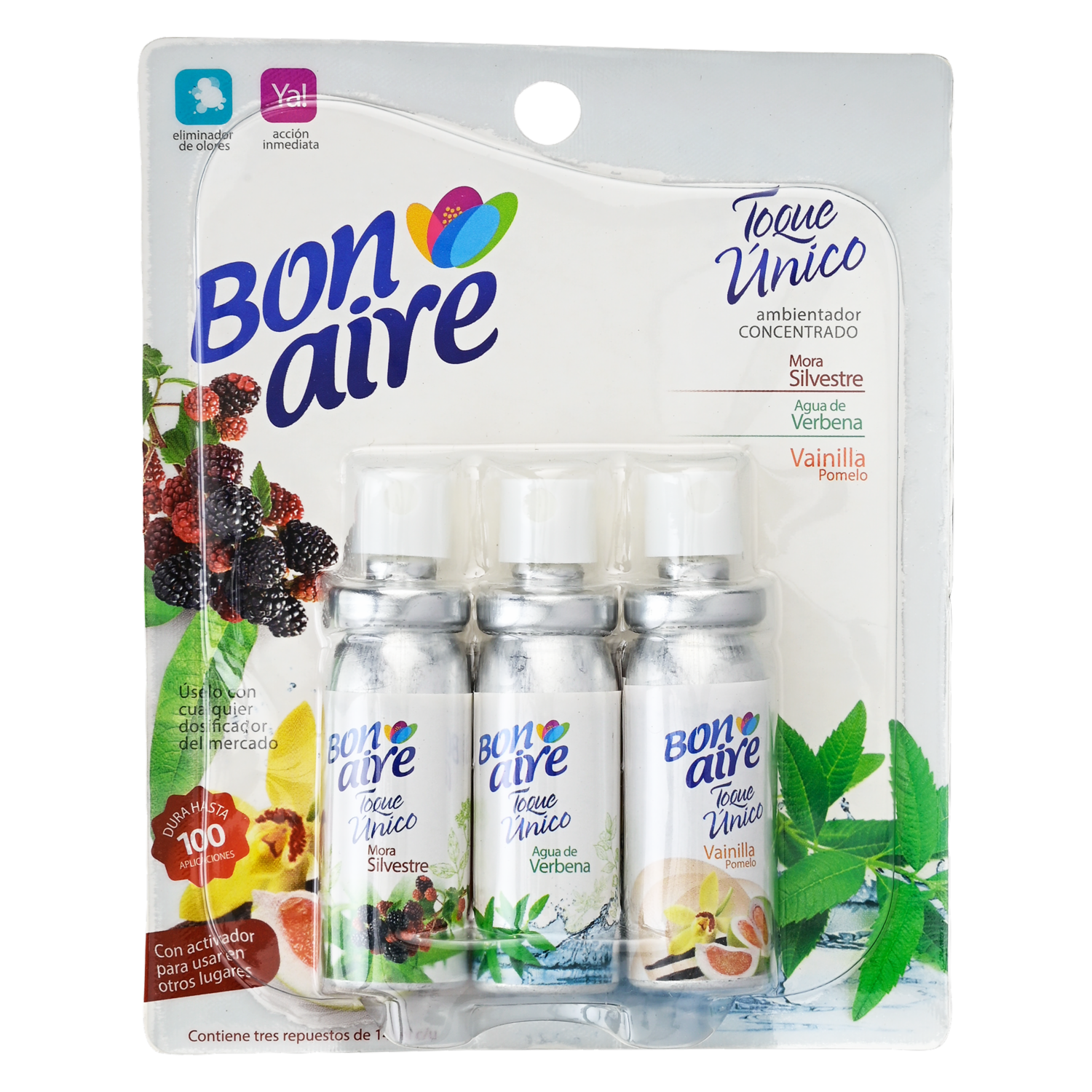 Repuestos De Ambientador Toque Único Vainilla – Mora Silvestre – Agua De Verbena BONAIRE 3 X 14 Ml