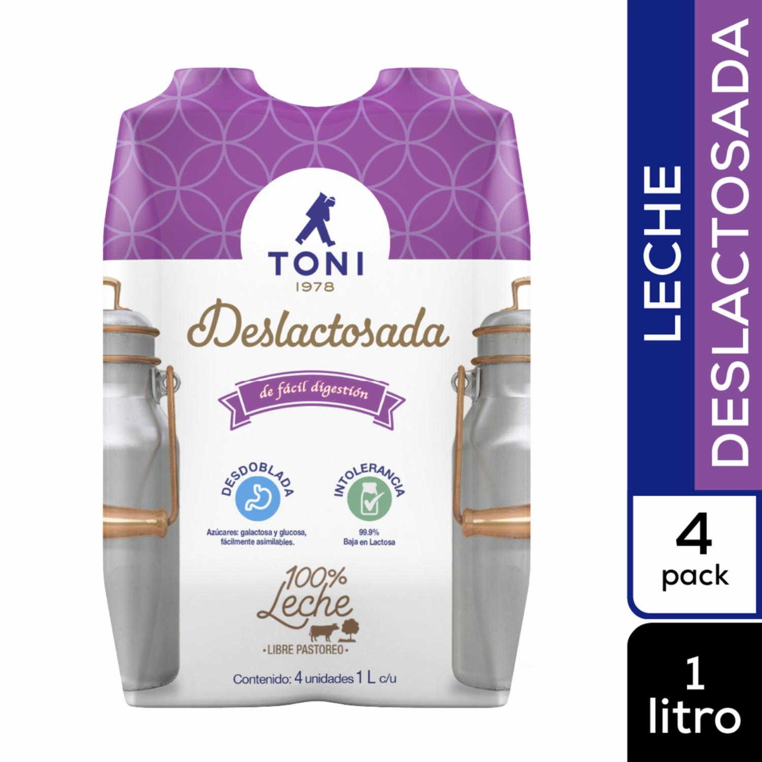 Leche Deslactosada Fortificada TONI 4 X 1000 ml