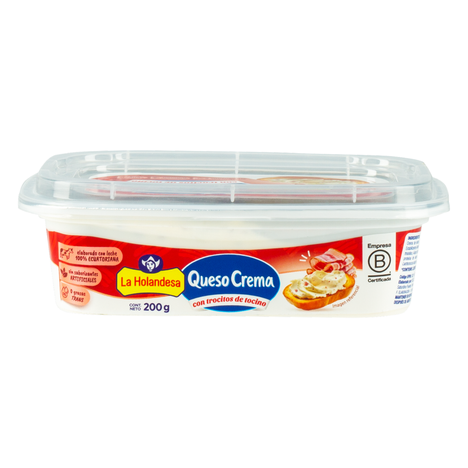 Queso Crema Con Trocitos De Tocino LA HOLANDESA 200 G