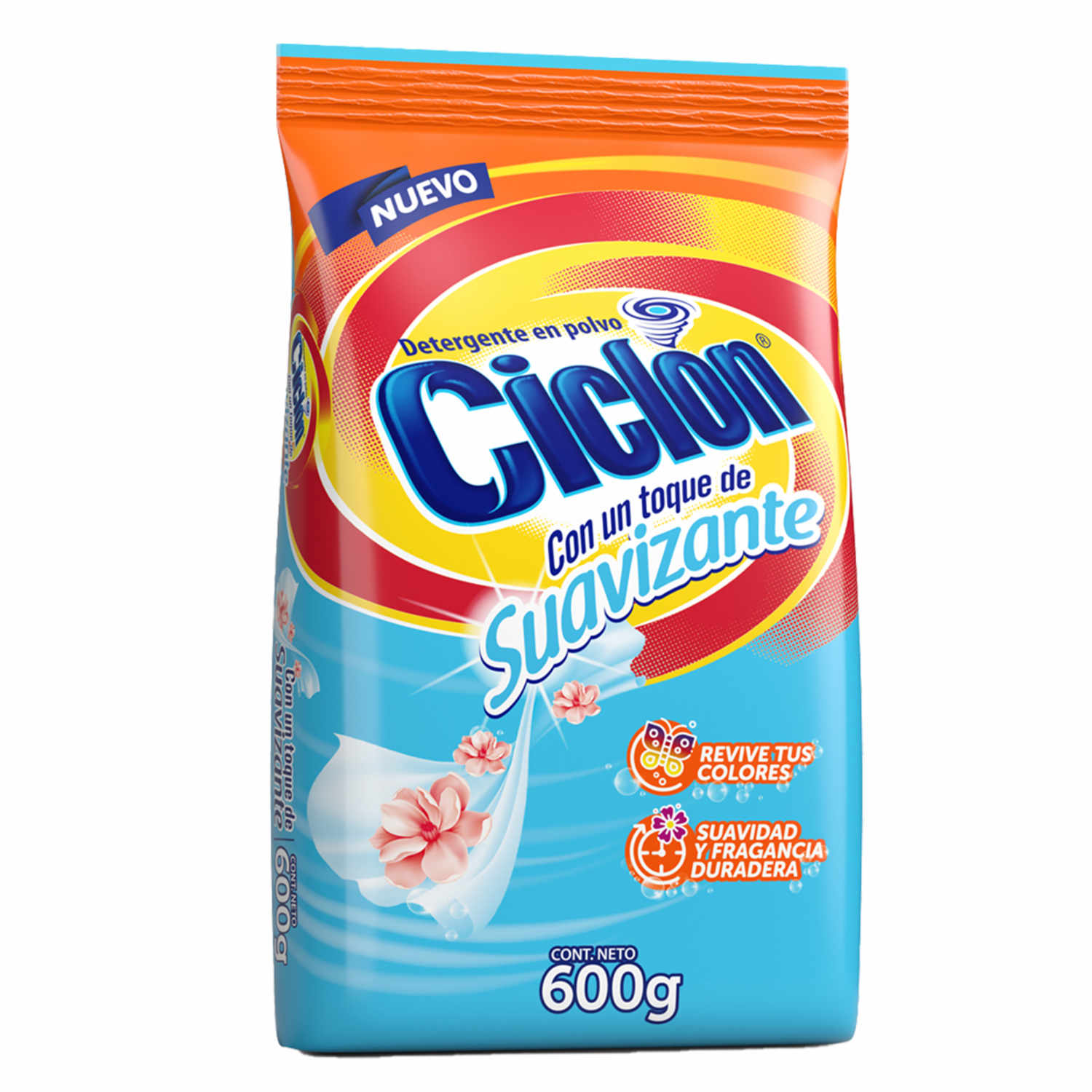 Detergente En Polvo Con Toque Suavizante CICLÓN 600 G